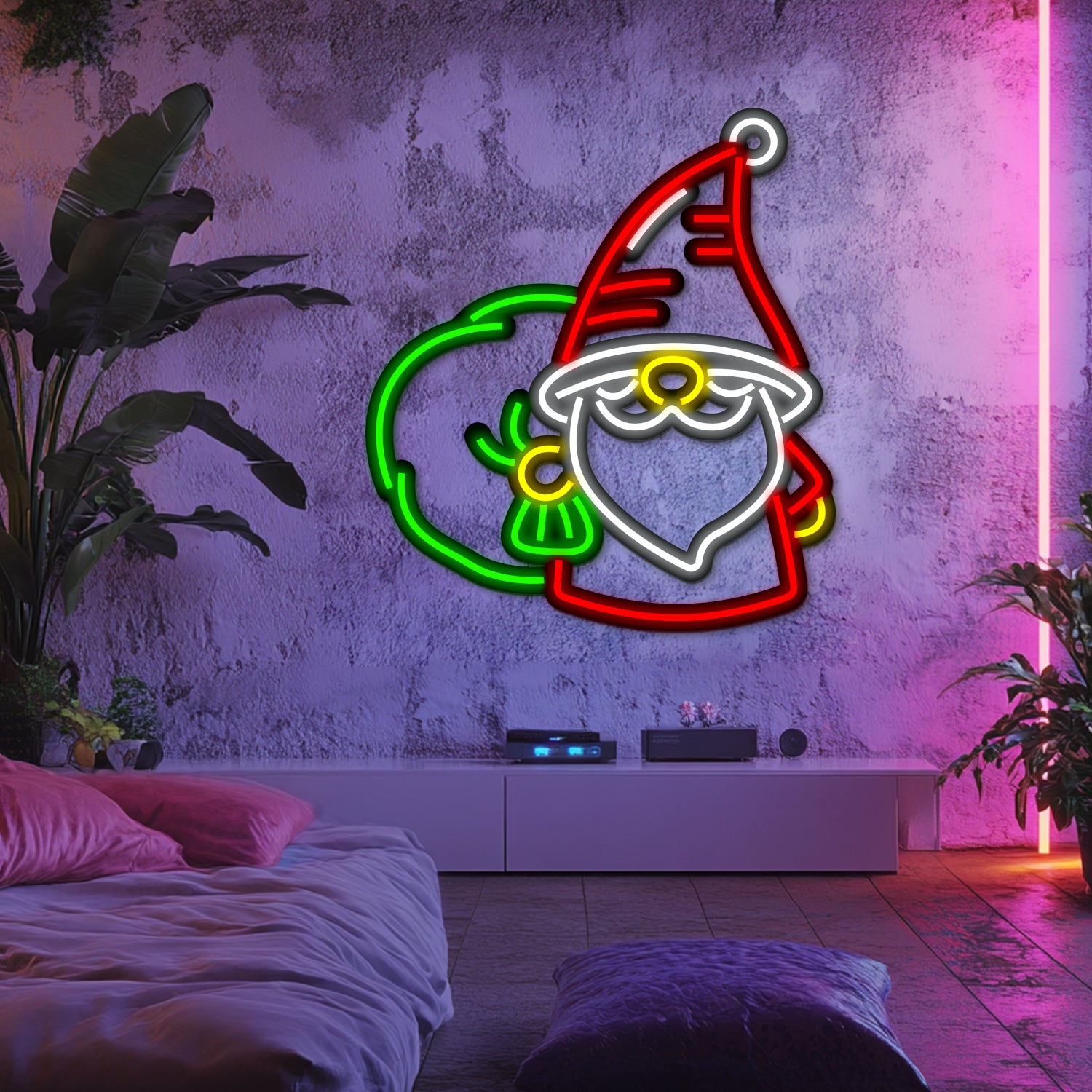 Merry Christmas Metal Neon Wall Art- LN0182