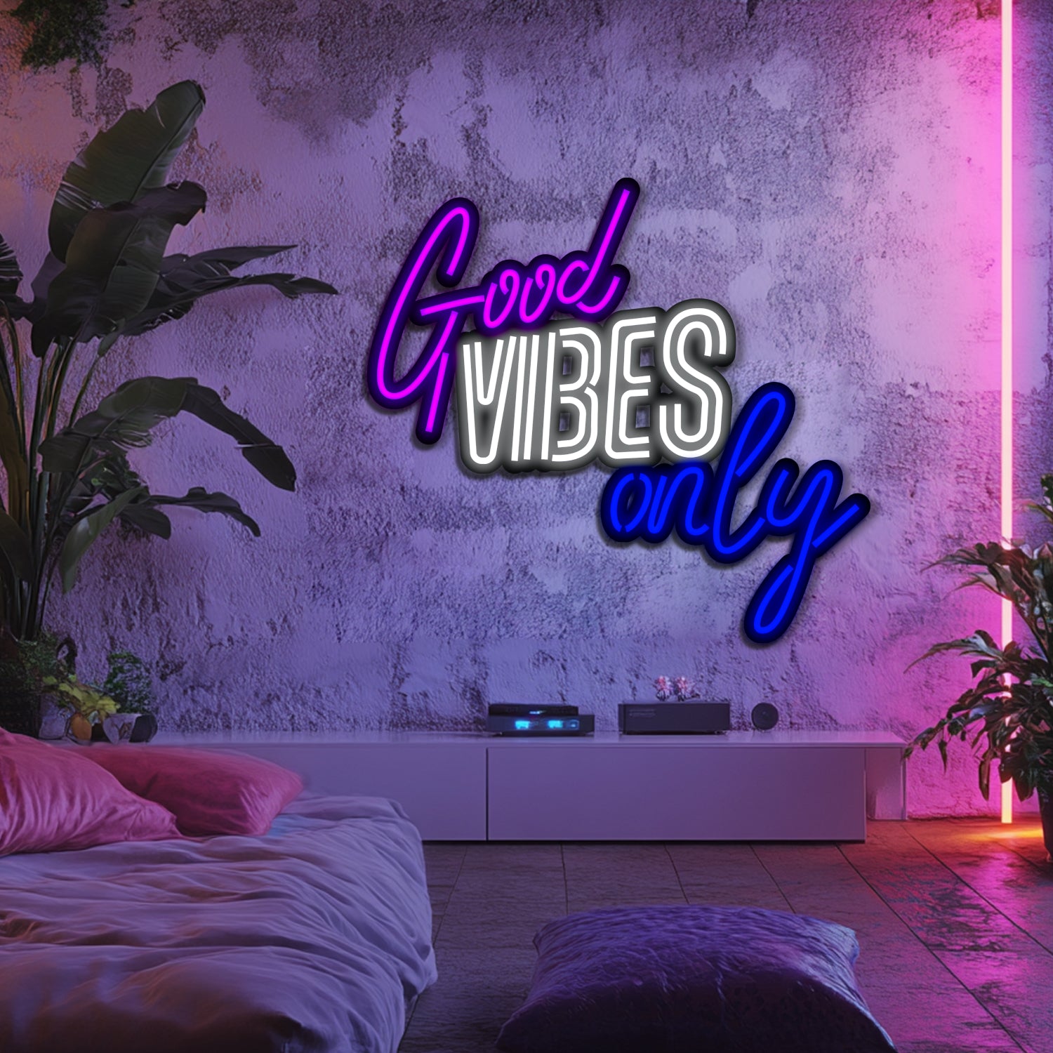 Good Vibes Only Metal Neon Wall Art- LN0231