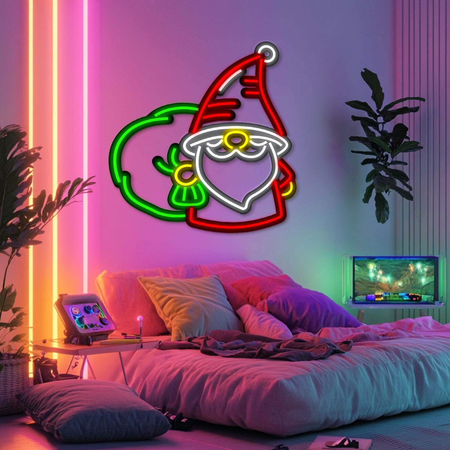 Merry Christmas Metal Neon Wall Art- LN0182