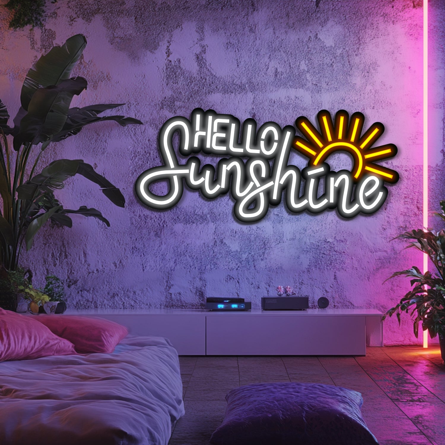Hello Sunshine Metal Neon Wall Art- LN0234