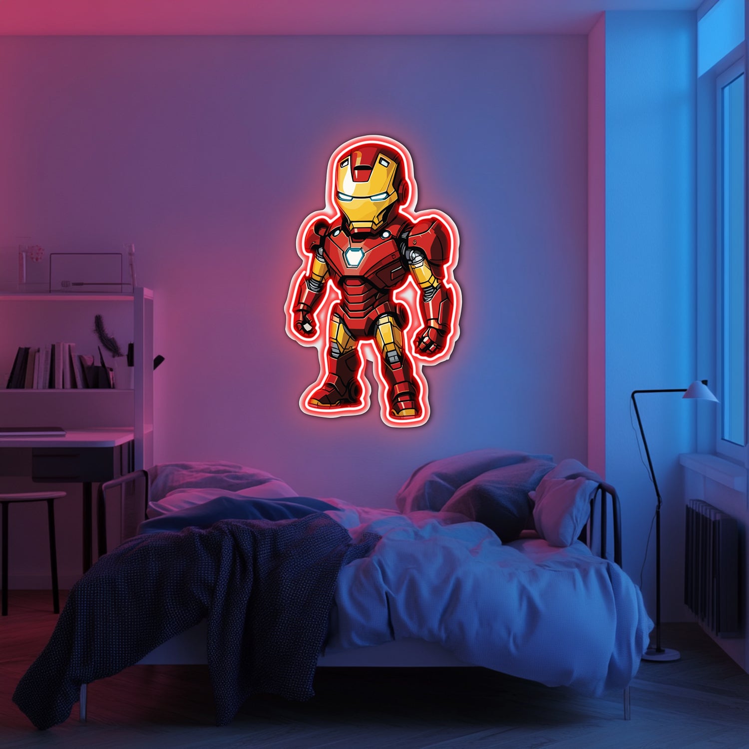 UV Printed Iron-Man Neon Wall Art- LV0077