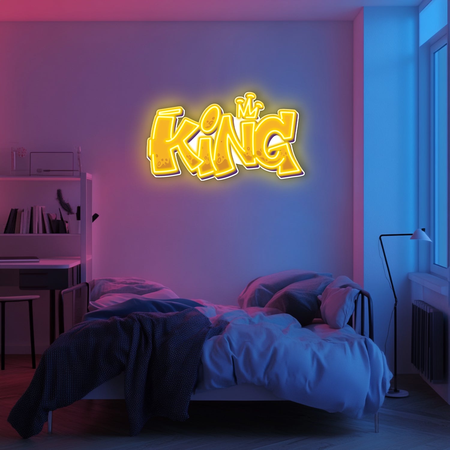 UV Printed King Neon Wall Art- LV0027