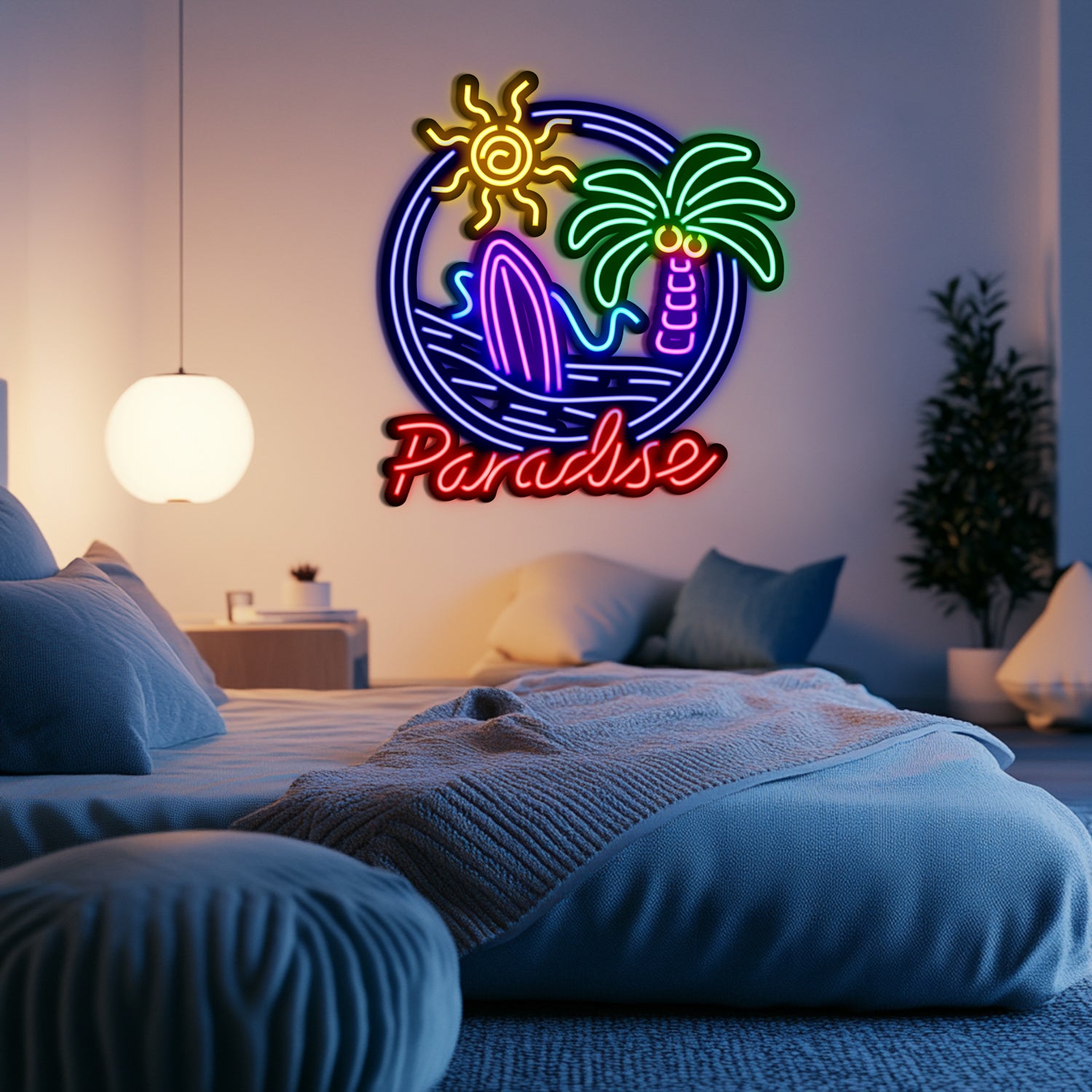 Paradise Metal Neon Wall Art- LN0012