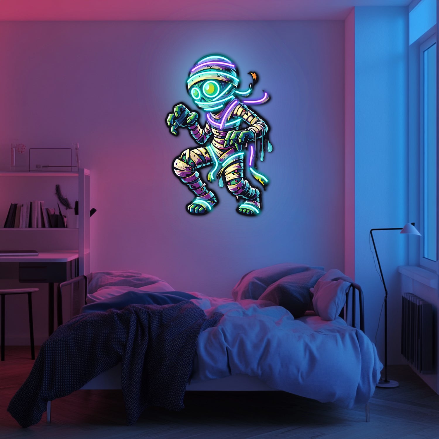 UV Printed Mummy Neon Wall Art- LV0036