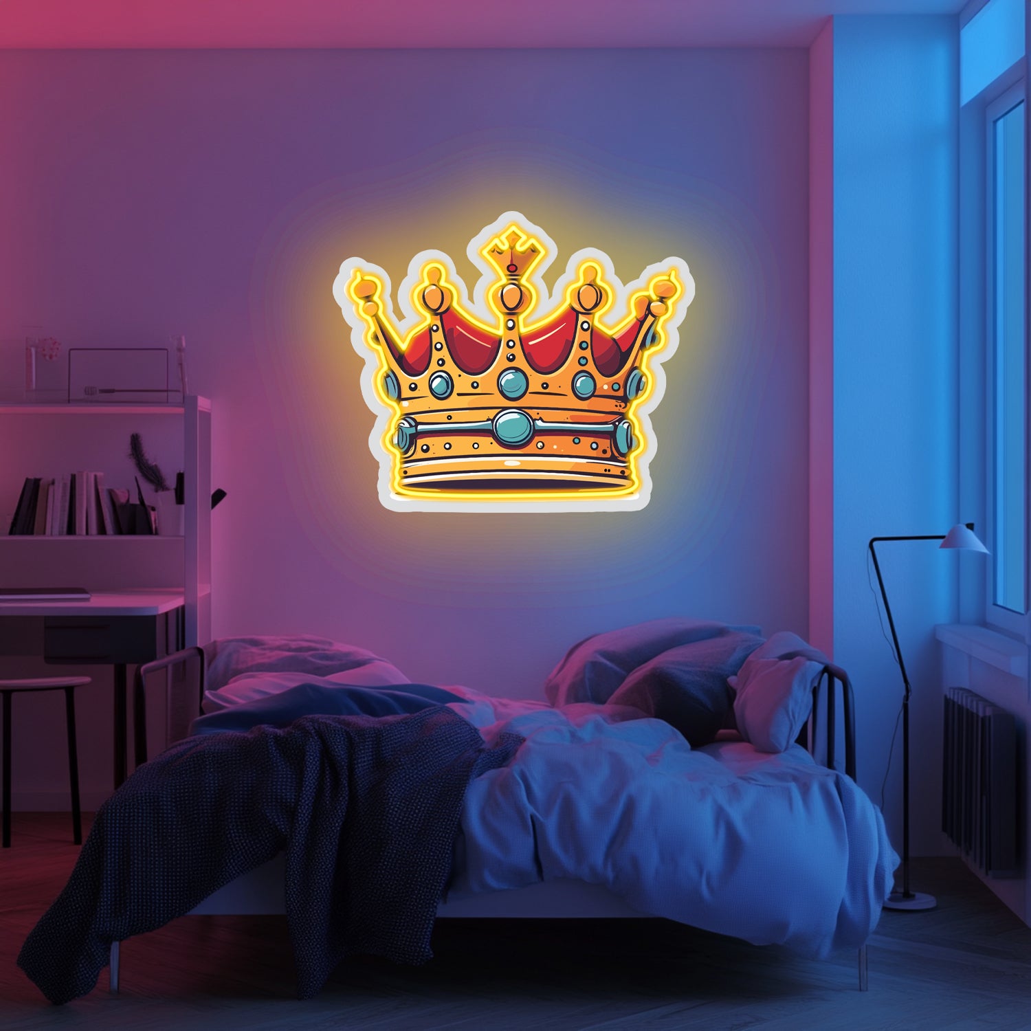 UV Printed King Crown Neon Wall Art- LV0028