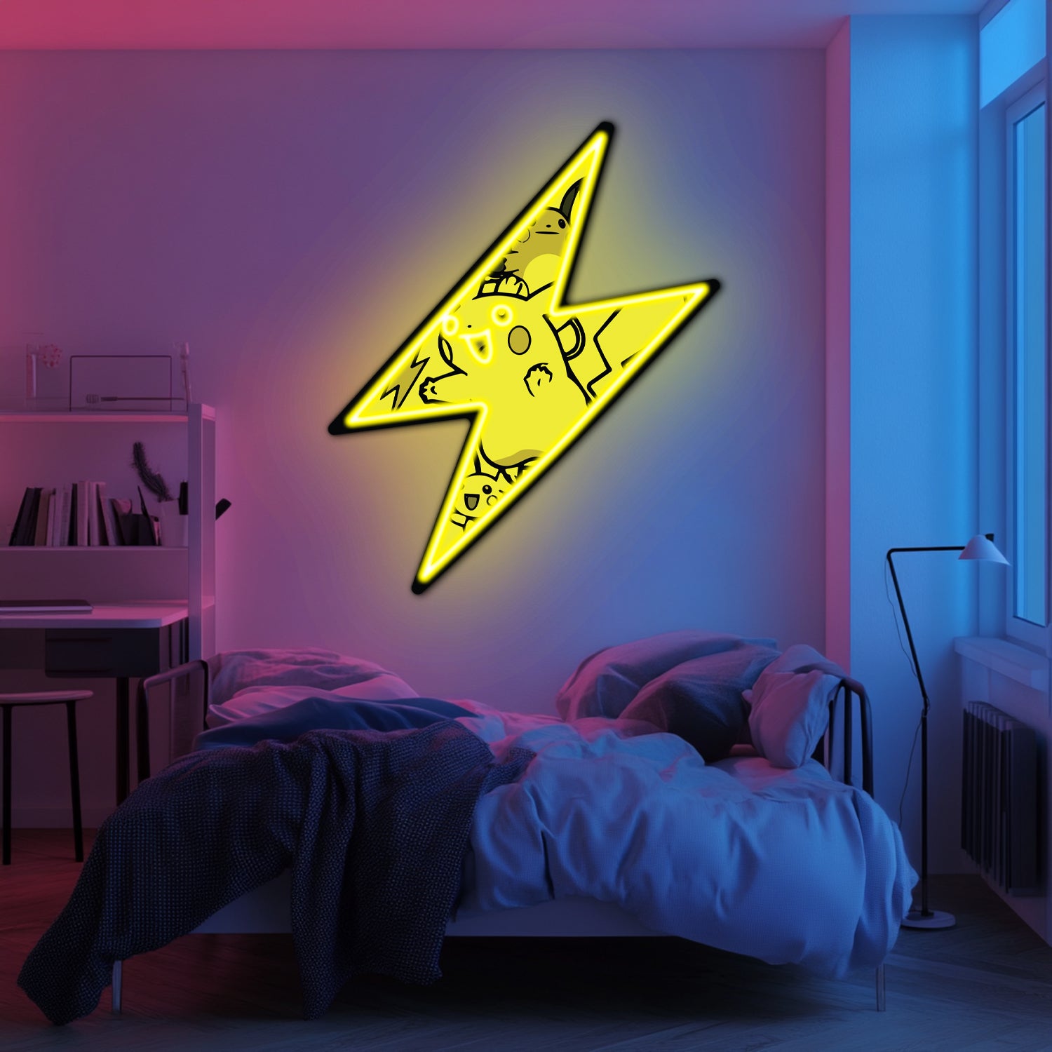 UV Printed Pikachu Neon Wall Art- LV0039