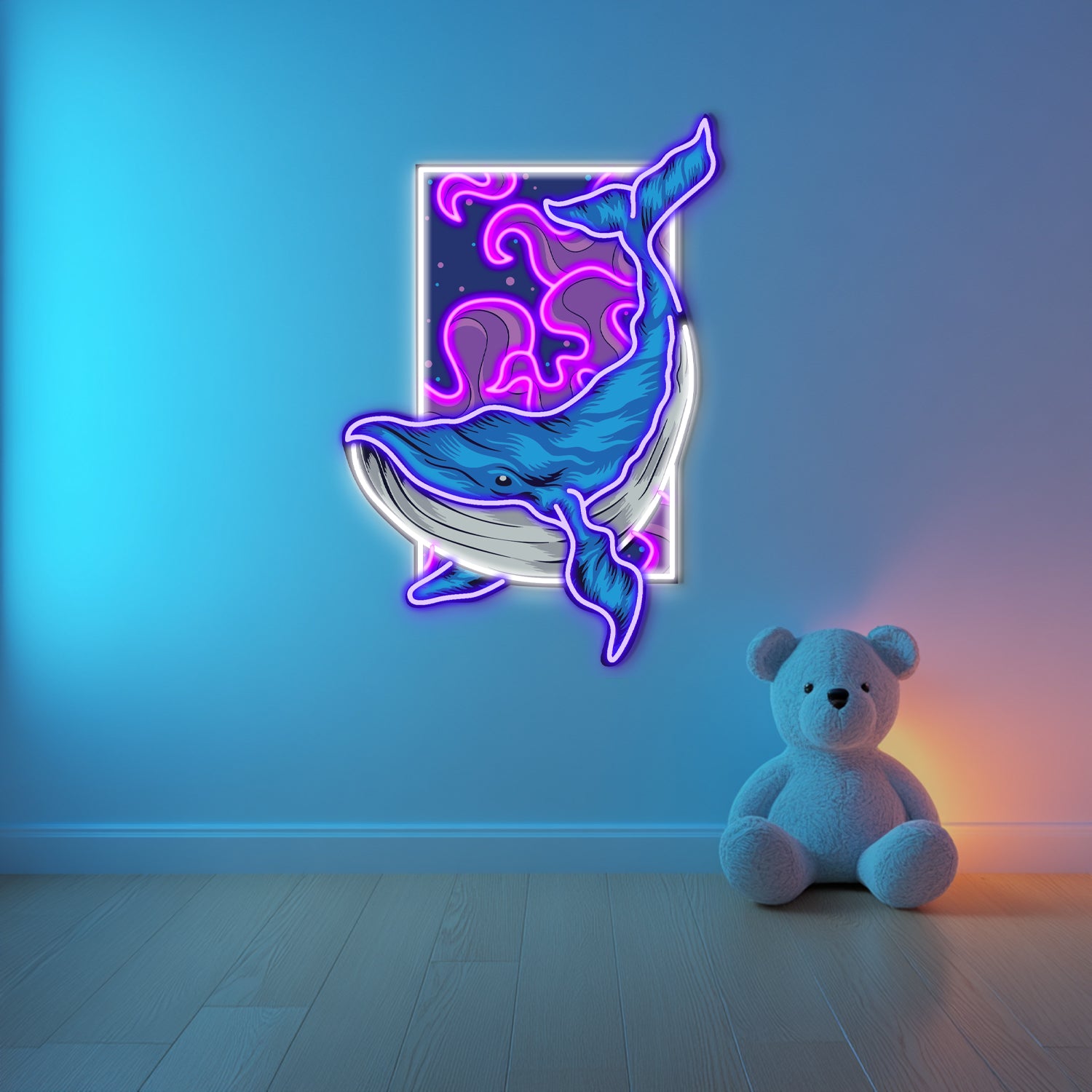 UV Printed Whale Neon Wall Art- LV0005