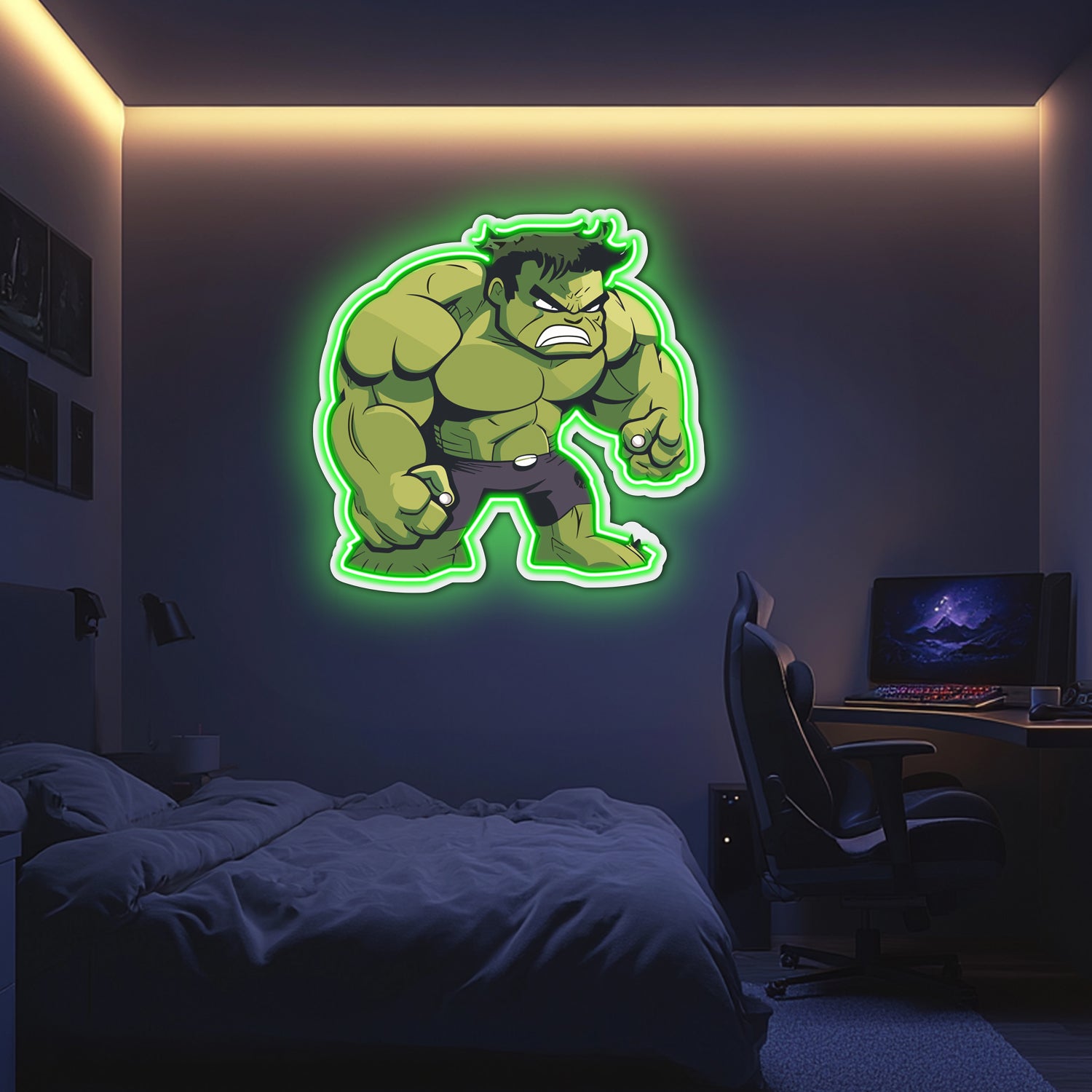 UV Printed Hulk Neon Wall Art- LV0075