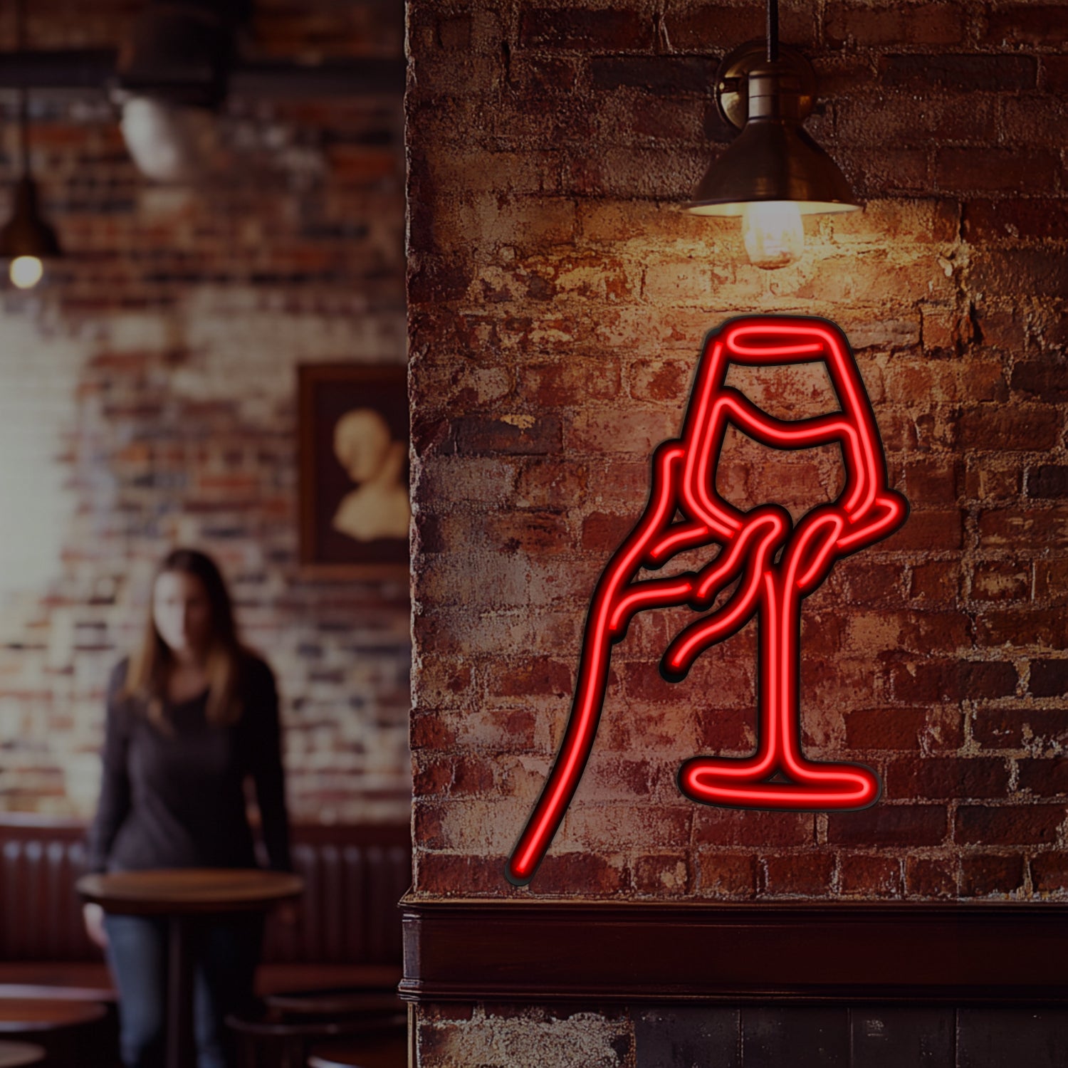 Wine Line Art Metal Neon Wall Art- LN0008