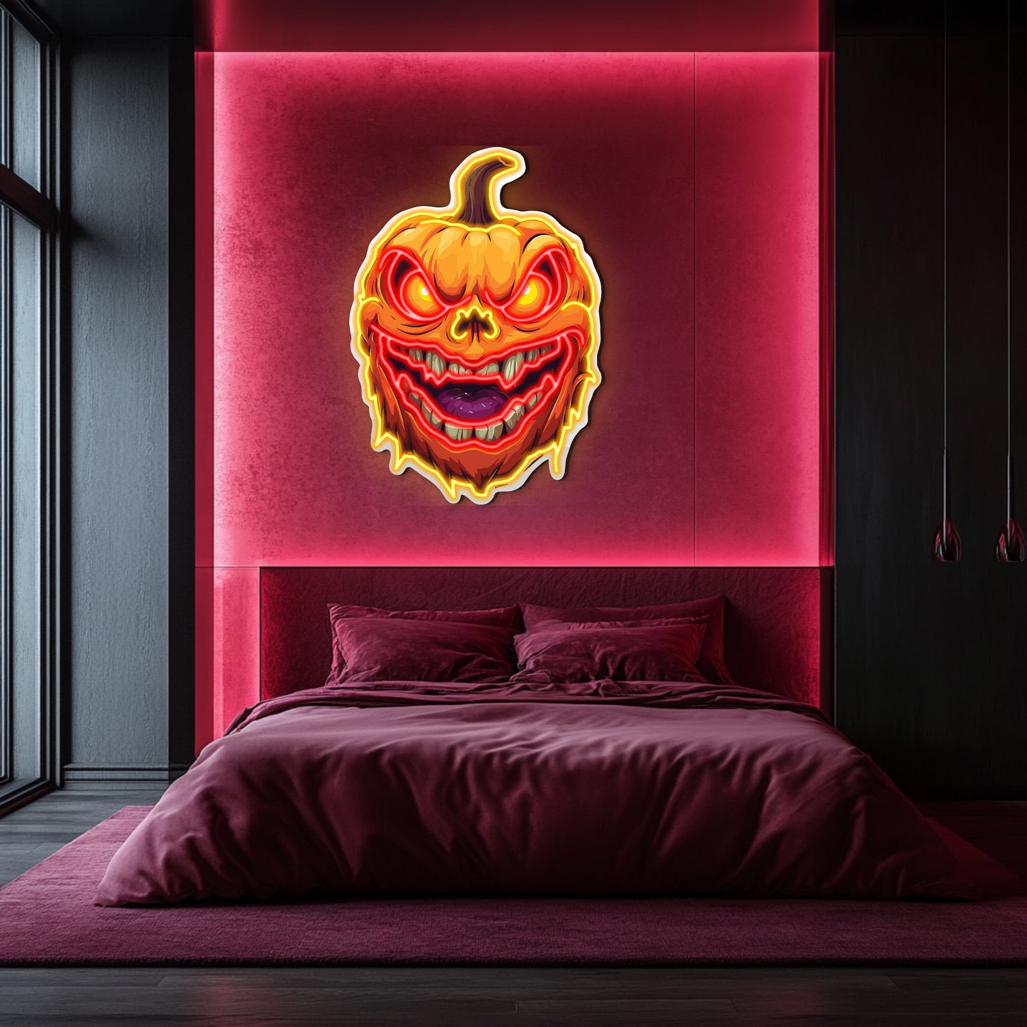 UV Printed Pumpkin Neon Wall Art- LV0006