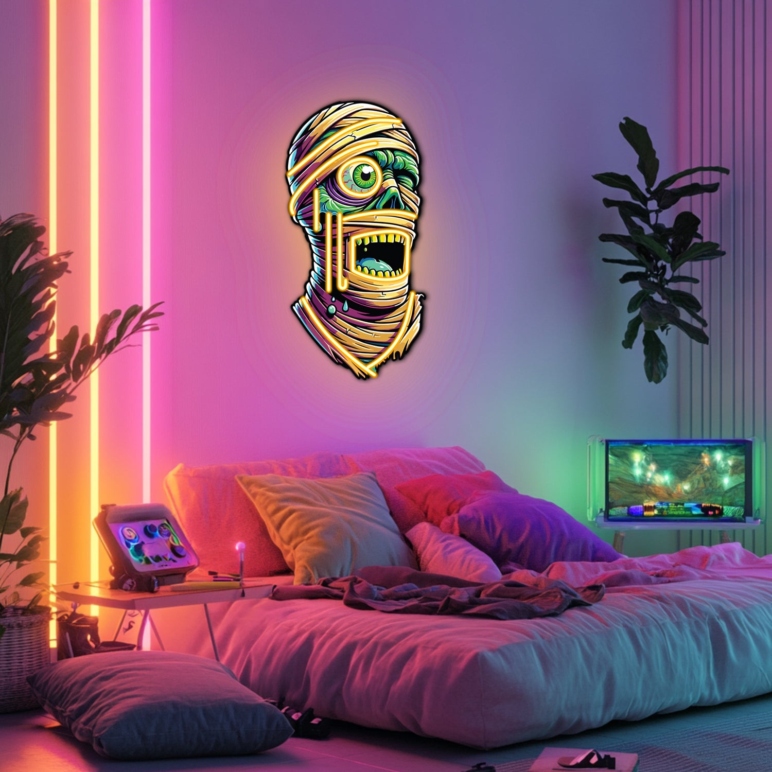 UV Printed Mummy Neon Wall Art- LV0037