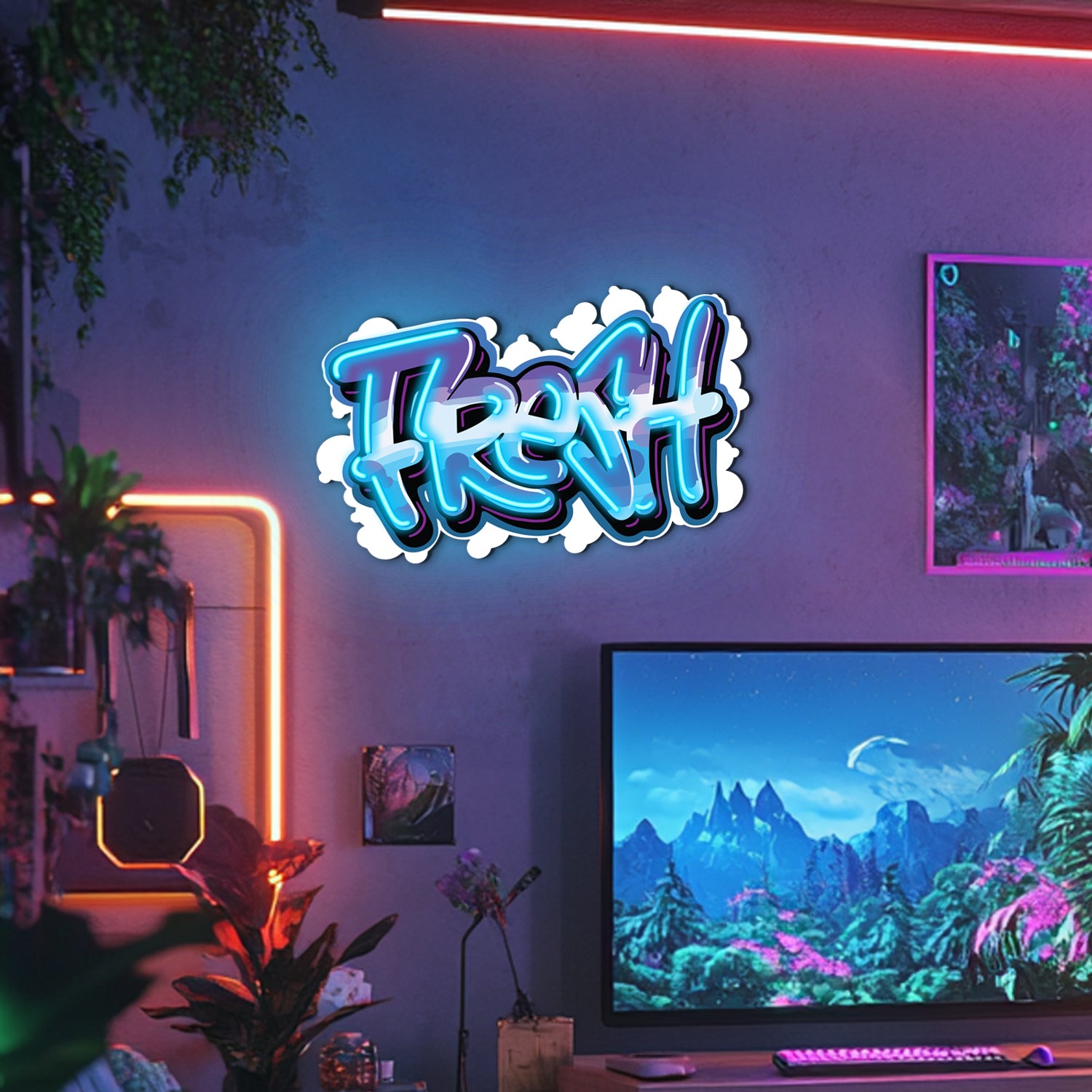 UV Printed Fresh Neon Wall Art- LV0011