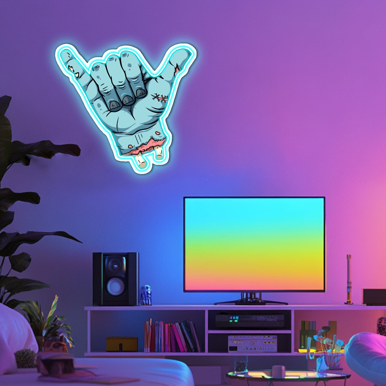 UV Printed Scary Call Neon Wall Art- LV0065