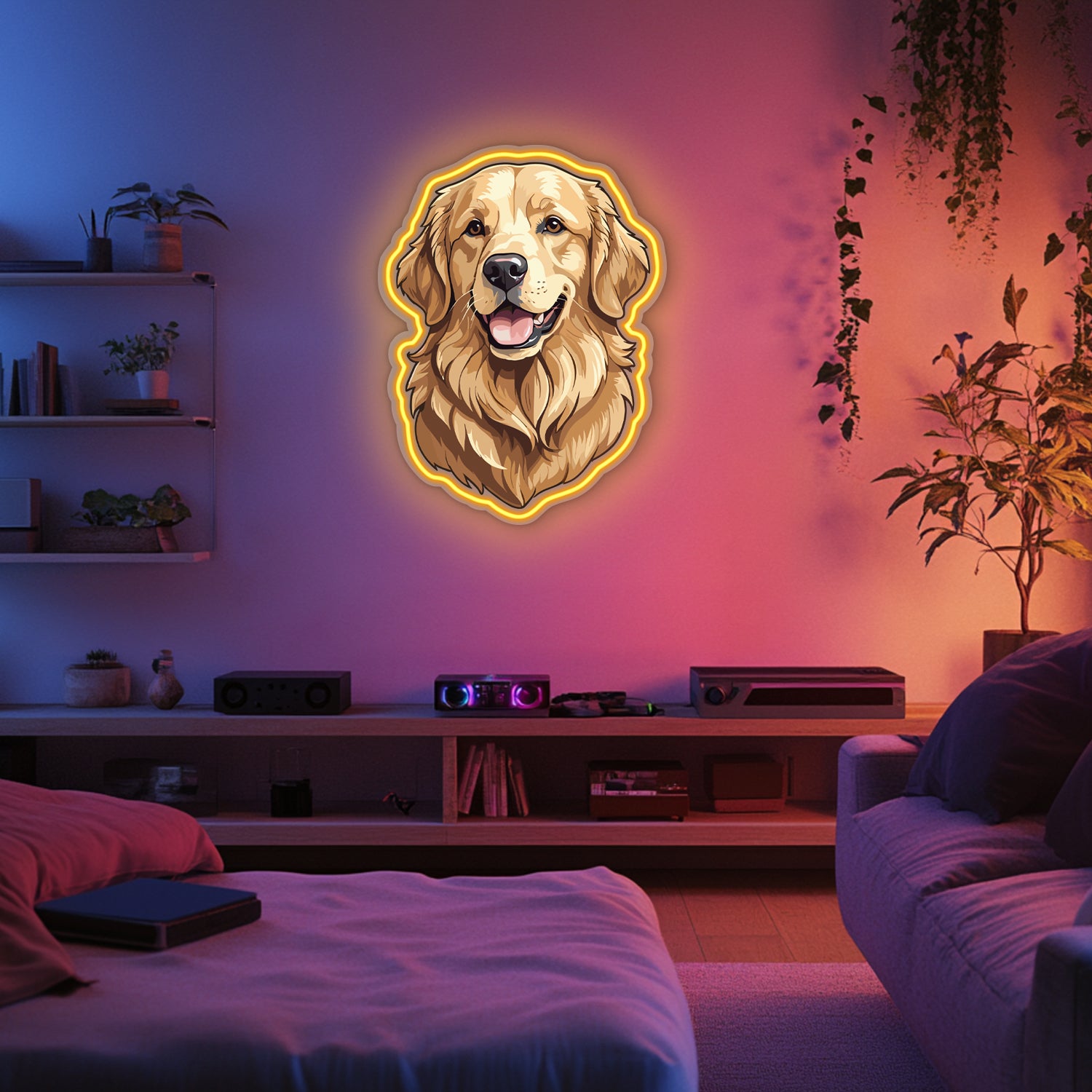 UV Printed Dog Neon Wall Art- LV0084
