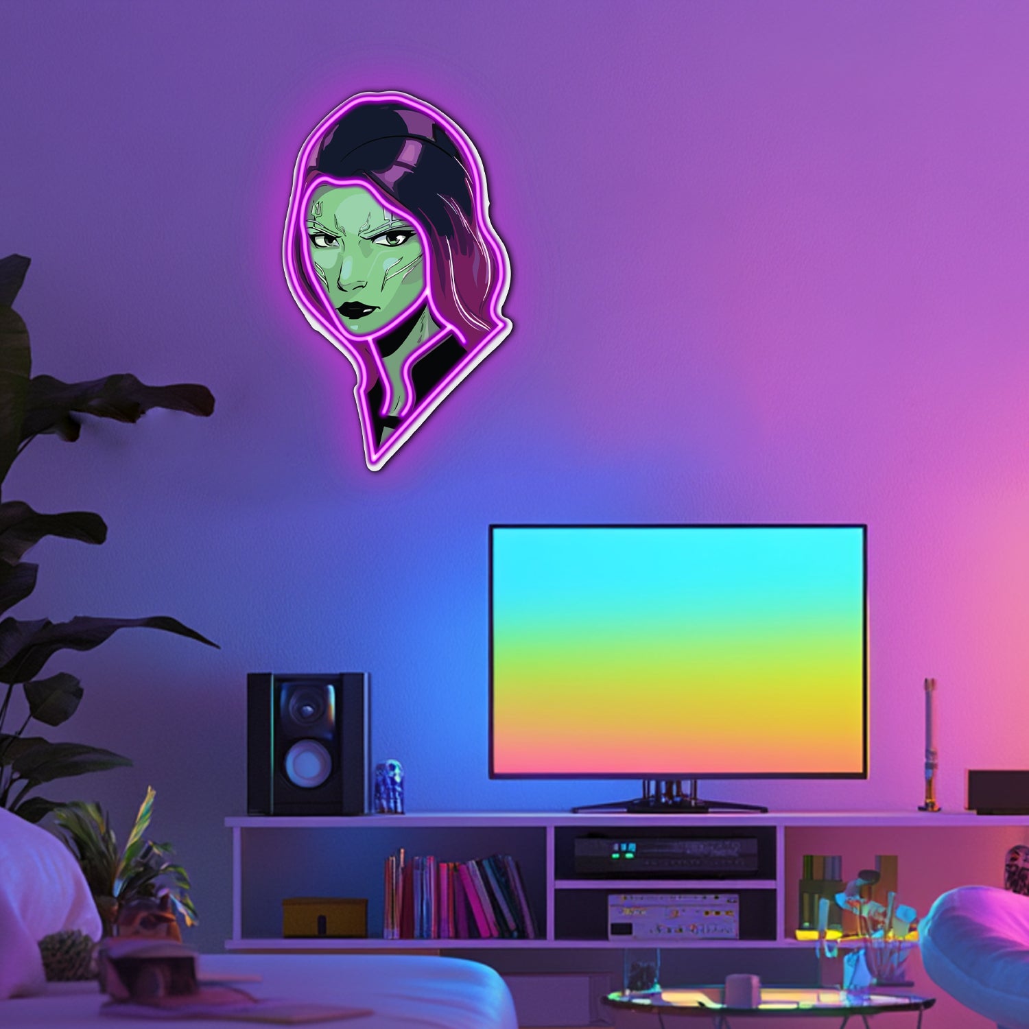 UV Printed Woman Neon Wall Art- LV0042