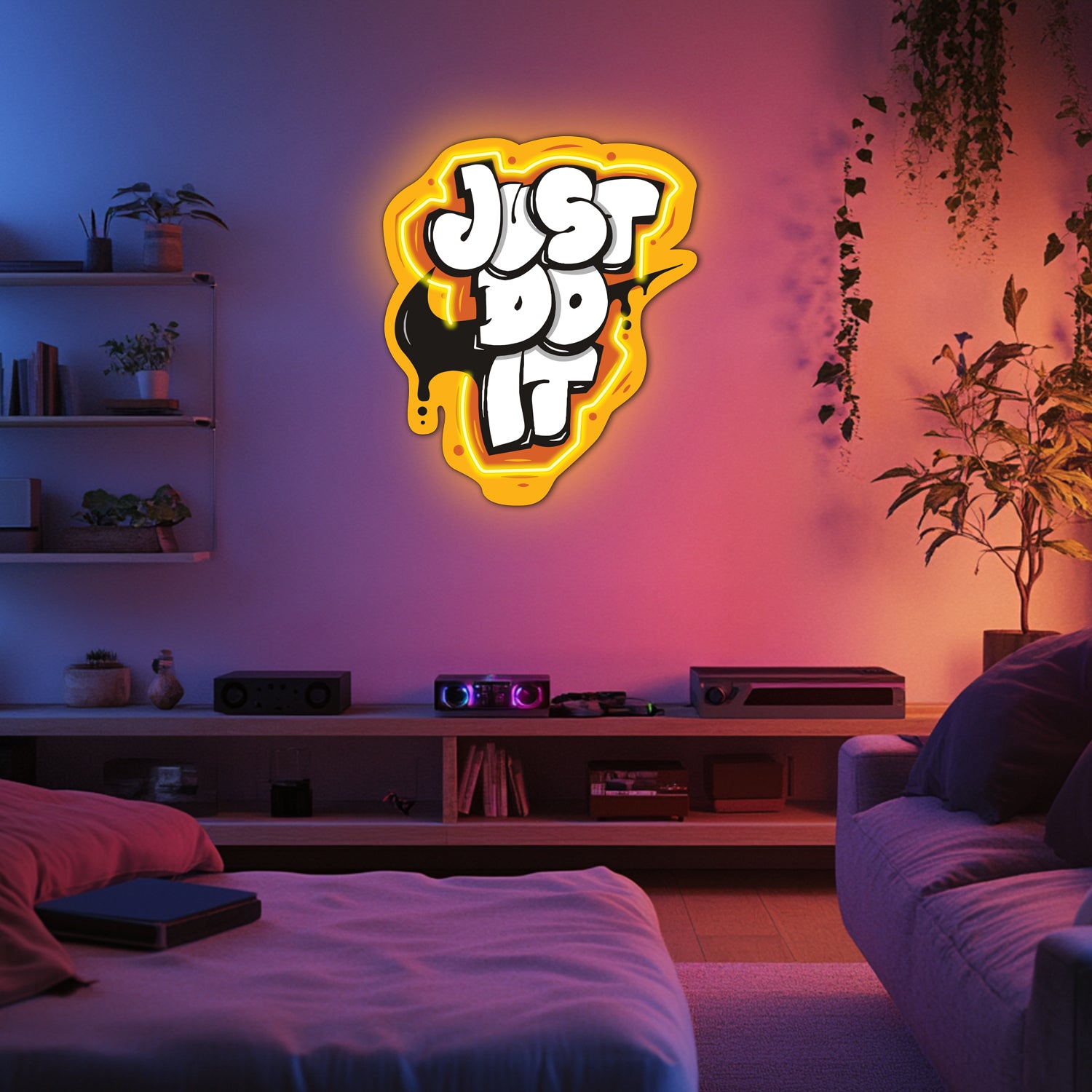 UV Printed Just Do It Neon Wall Art- LV0079