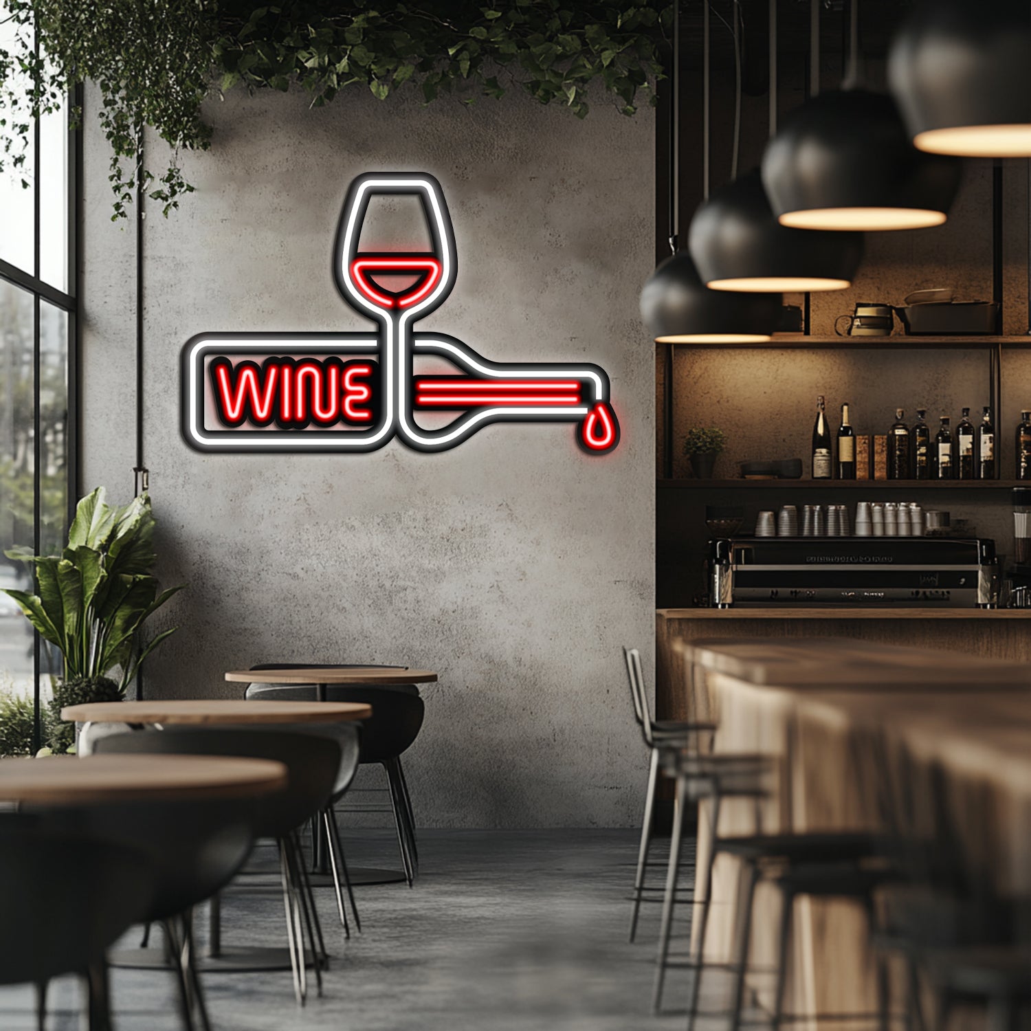 Wine Metal Neon Wall Art- LN0045