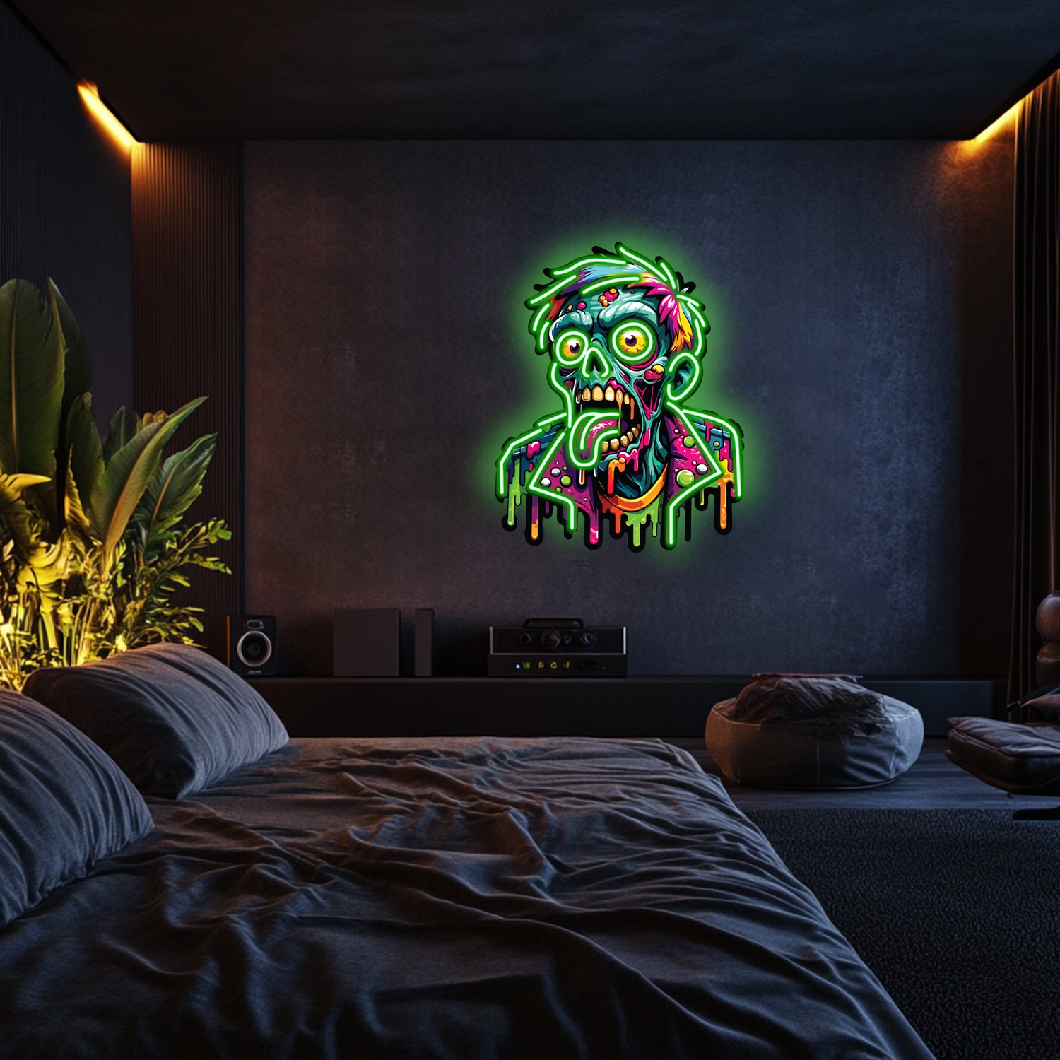 UV Printed Zombie  Neon Wall Art- LV0059
