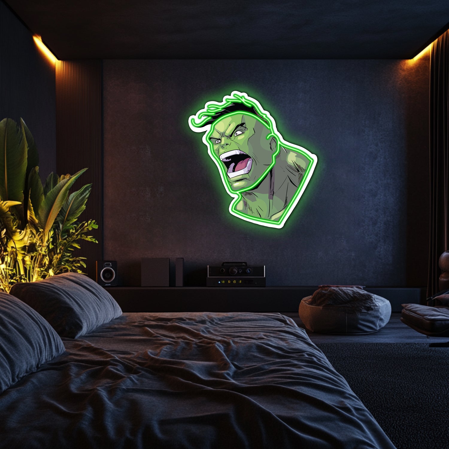 UV Printed Hulk  Neon Wall Art- LV0045
