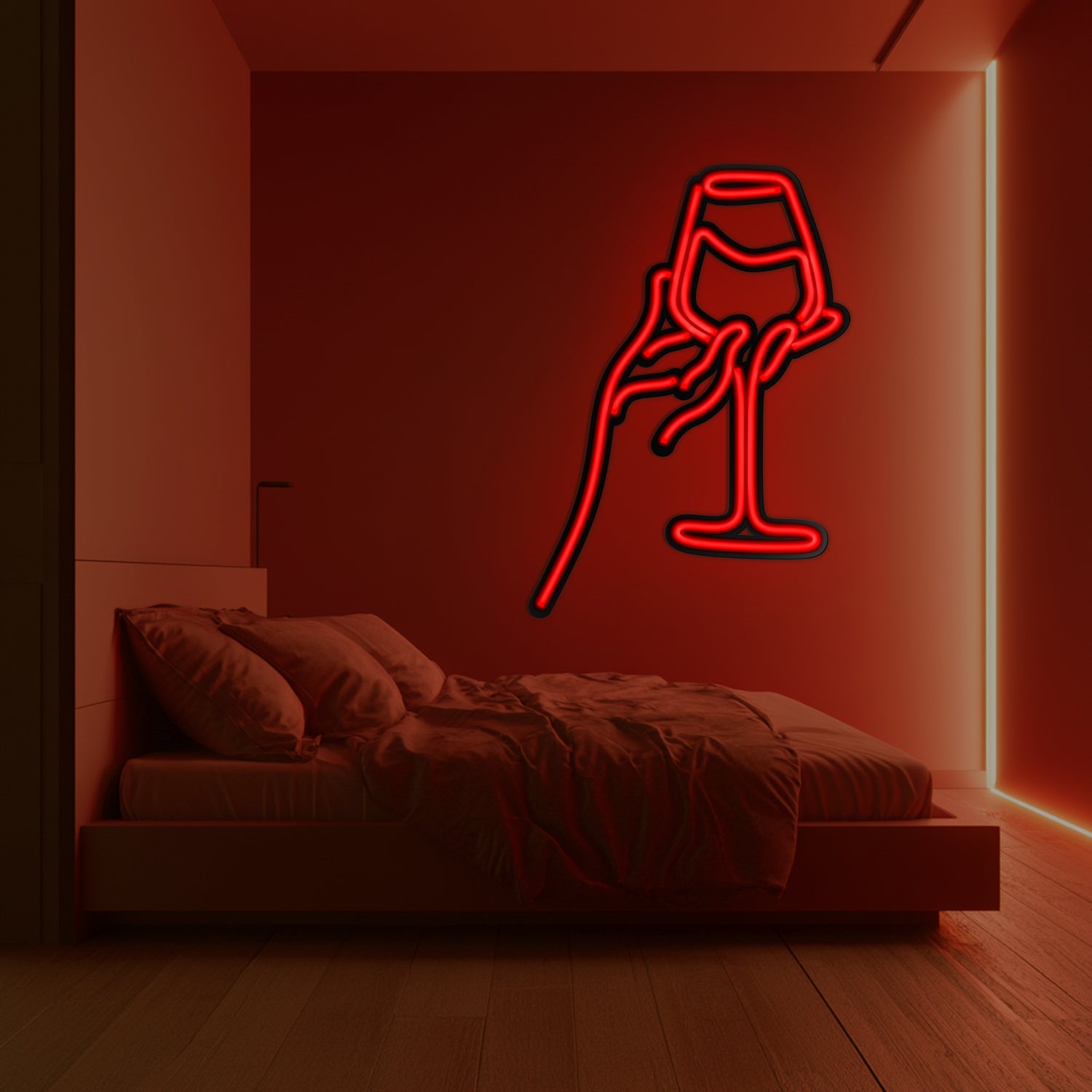 Wine Line Art Metal Neon Wall Art- LN0008