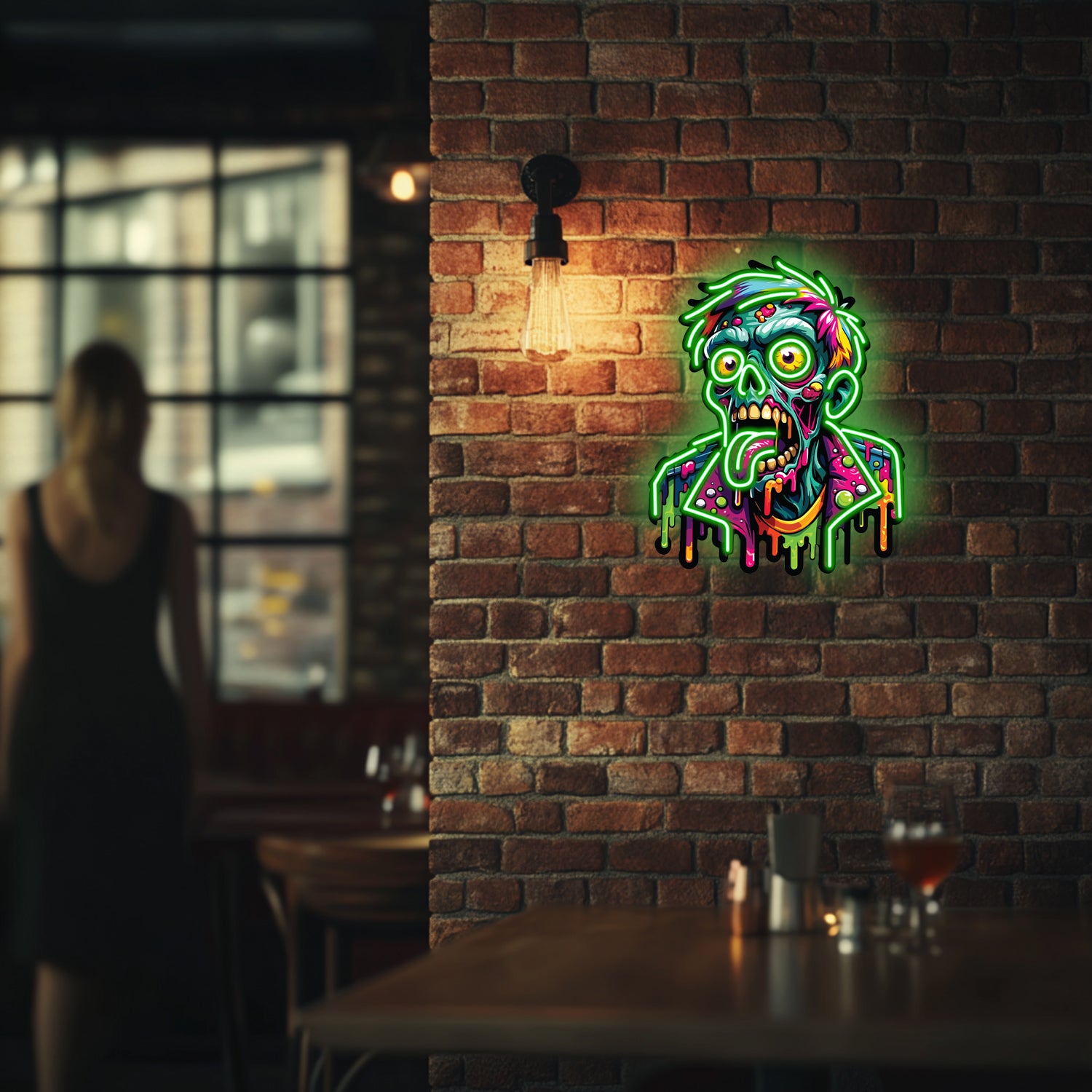 UV Printed Zombie  Neon Wall Art- LV0059
