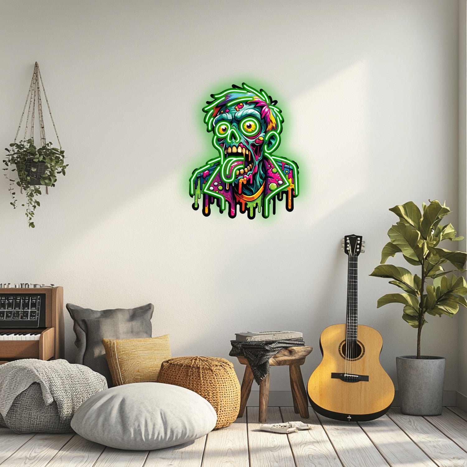 UV Printed Zombie  Neon Wall Art- LV0059