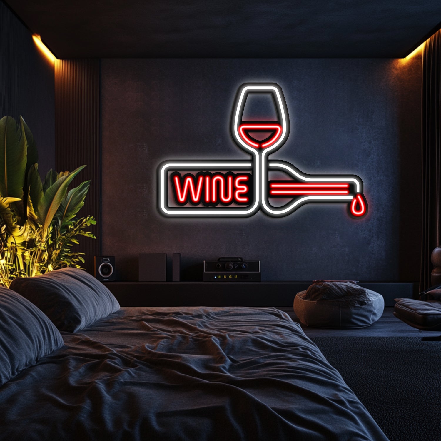 Wine Metal Neon Wall Art- LN0045