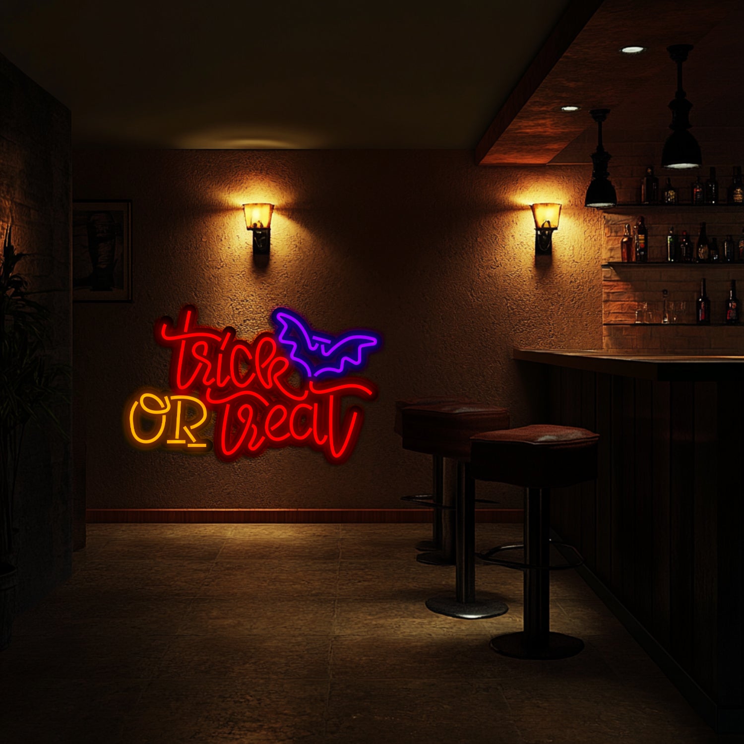 Trick or Treat Metal Neon Wall Art- LN0205