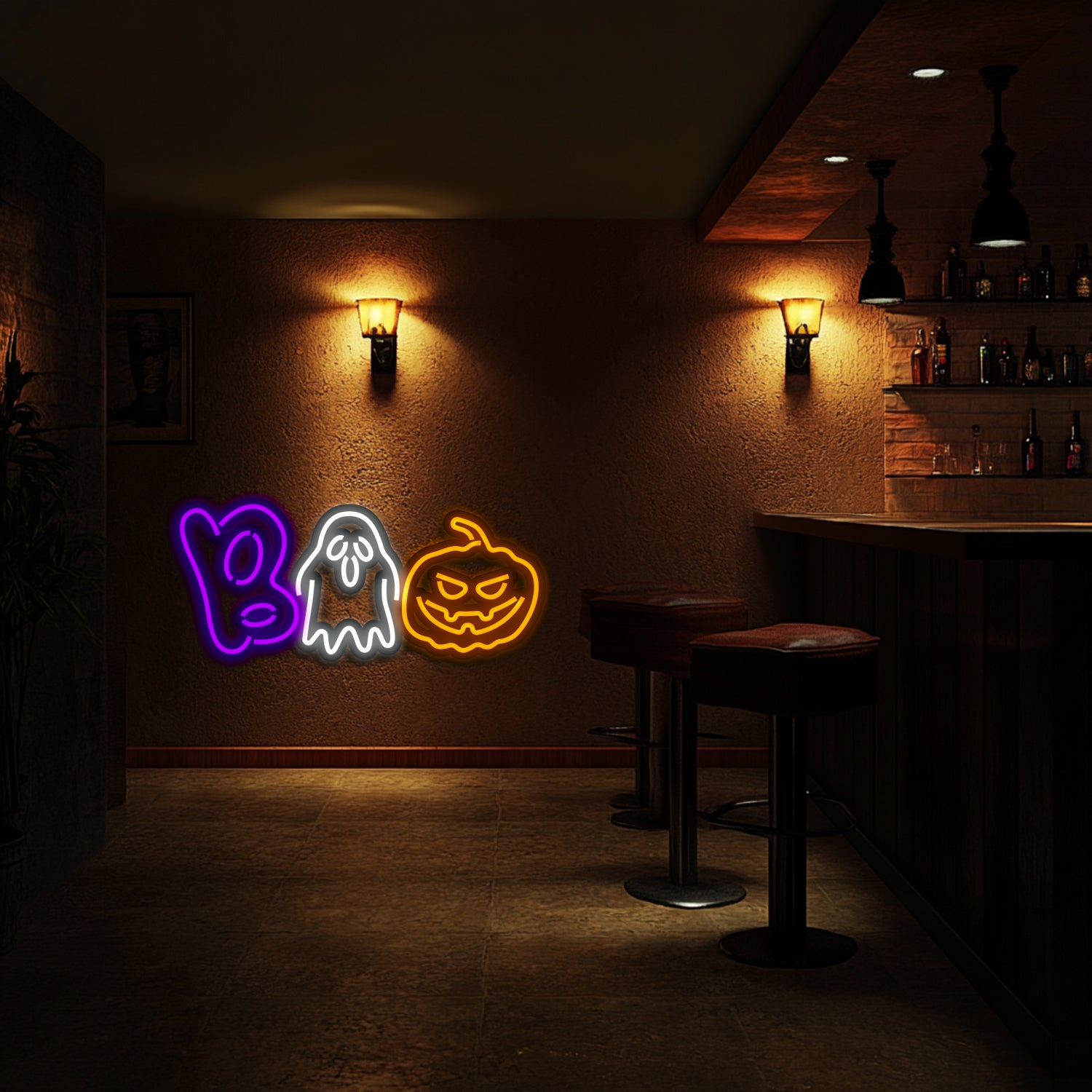 Boo Metal Neon Wall Art- LN0208