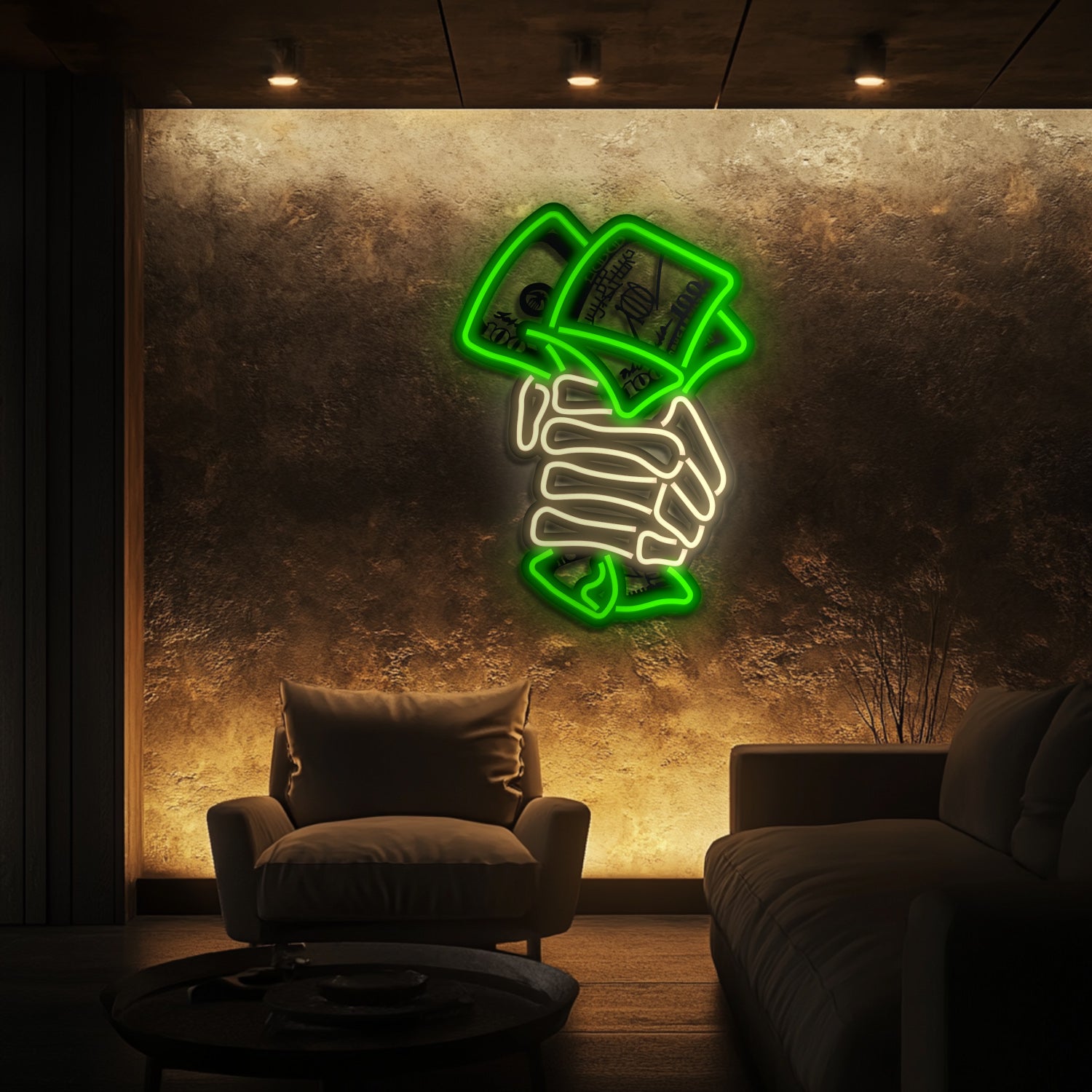 Skull Money Metal Neon Wall Art- LN0105