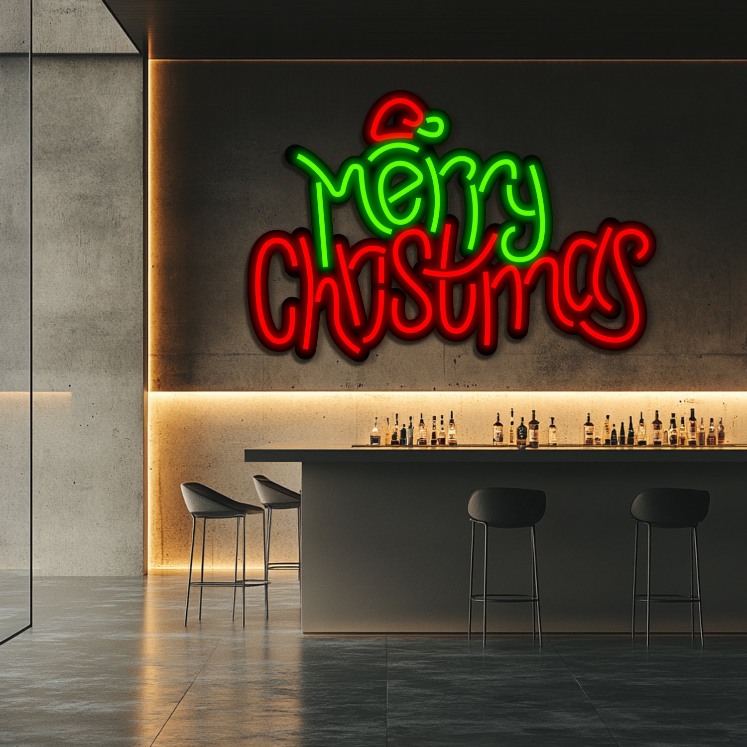 Merry Christmas Metal Neon Wall Art- LN0225