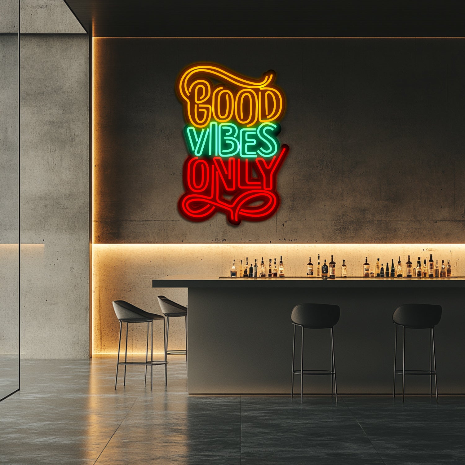 Good Vibes Only Metal Neon Wall Art- LN0139