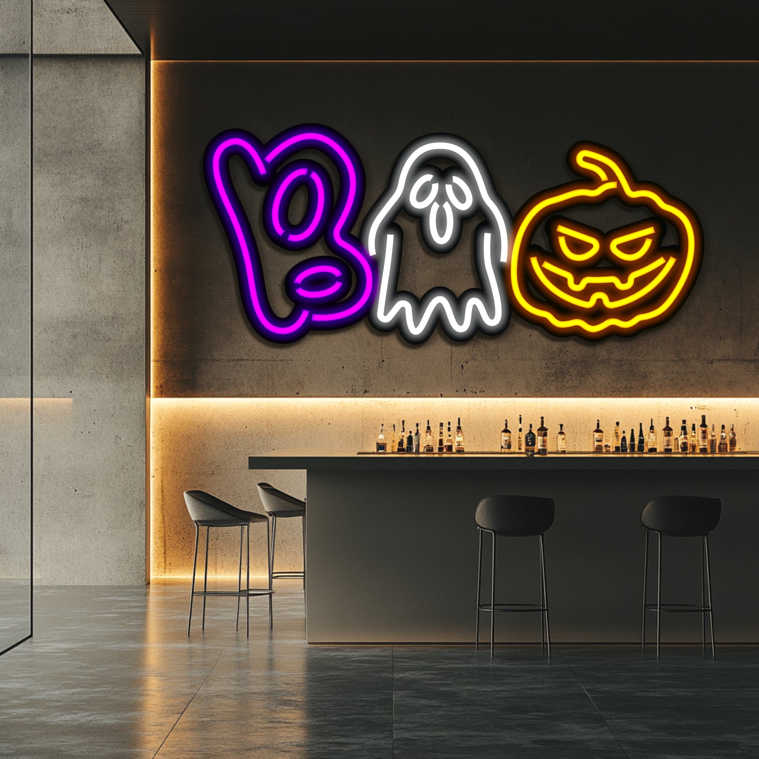Boo Metal Neon Wall Art- LN0208