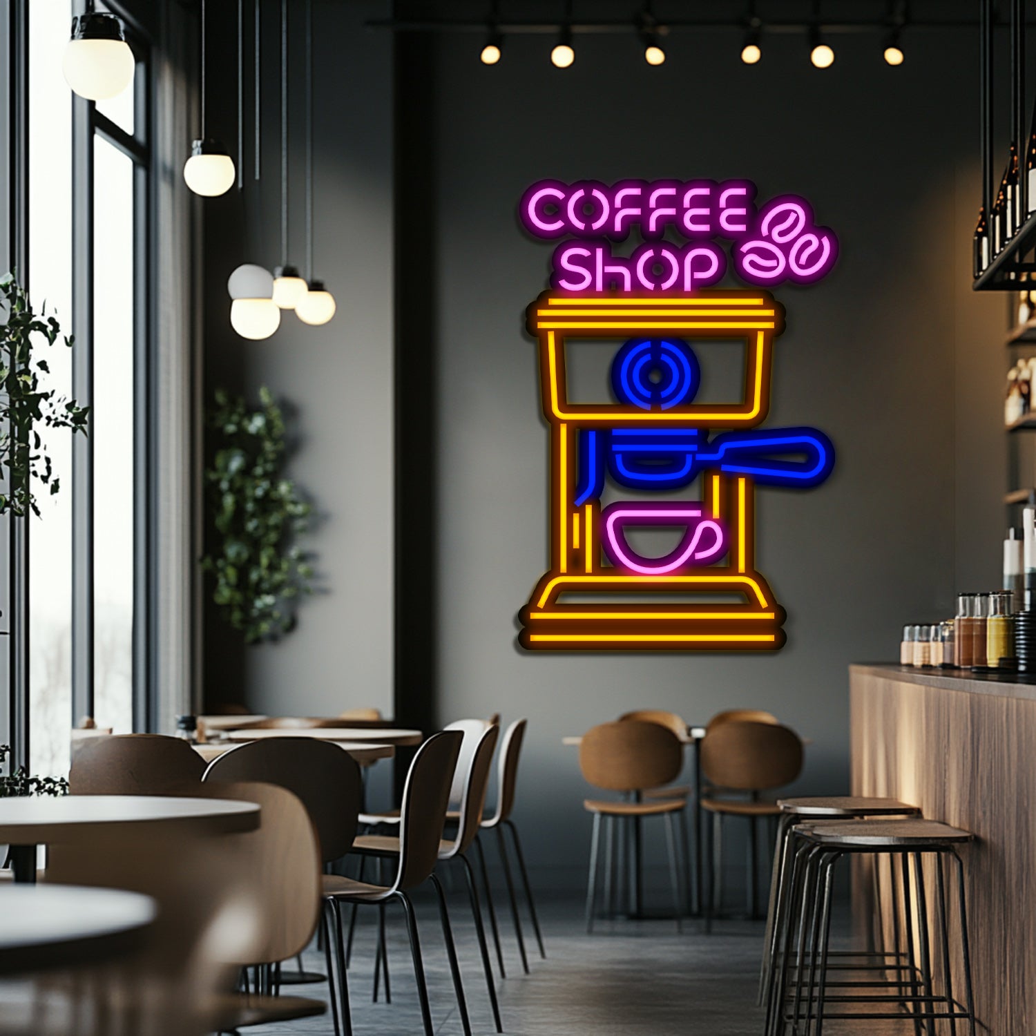 Coffee Shop Metal Neon Wall Art- LN0109