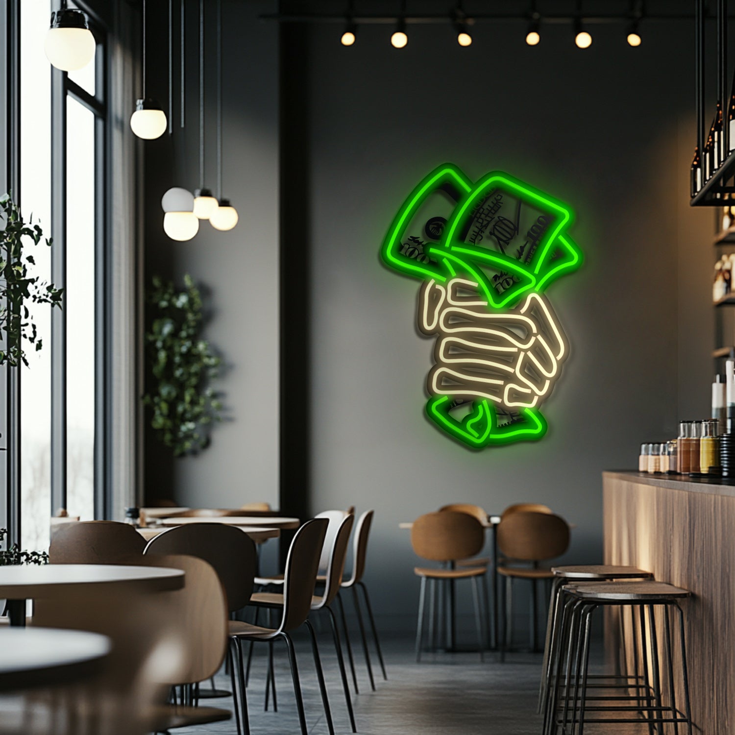 Skull Money Metal Neon Wall Art- LN0105