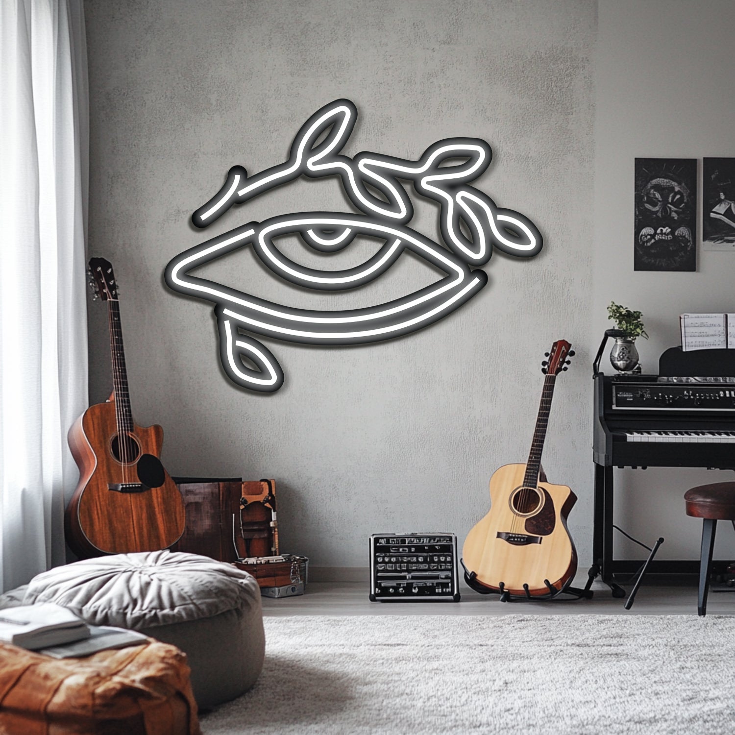 Flower Eye Metal Neon Wall Art- LN0190