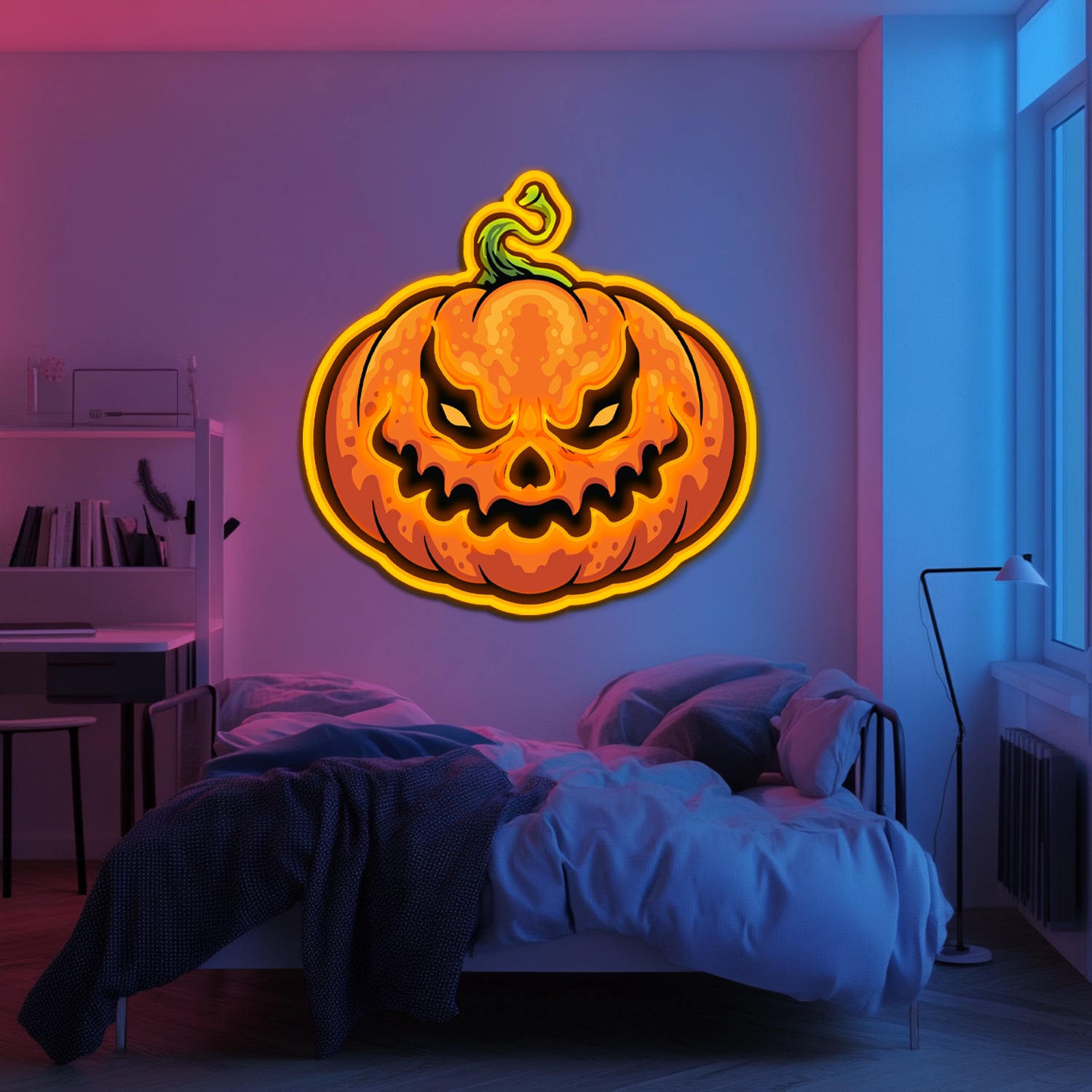 UV Printed Pumpkin Neon Wall Art- LV0106
