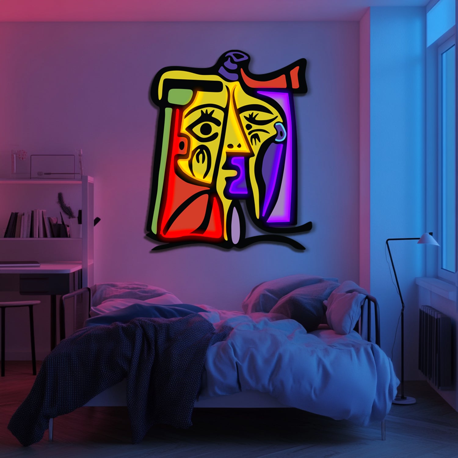 UV Printed Abstact Neon Wall Art- LV0114