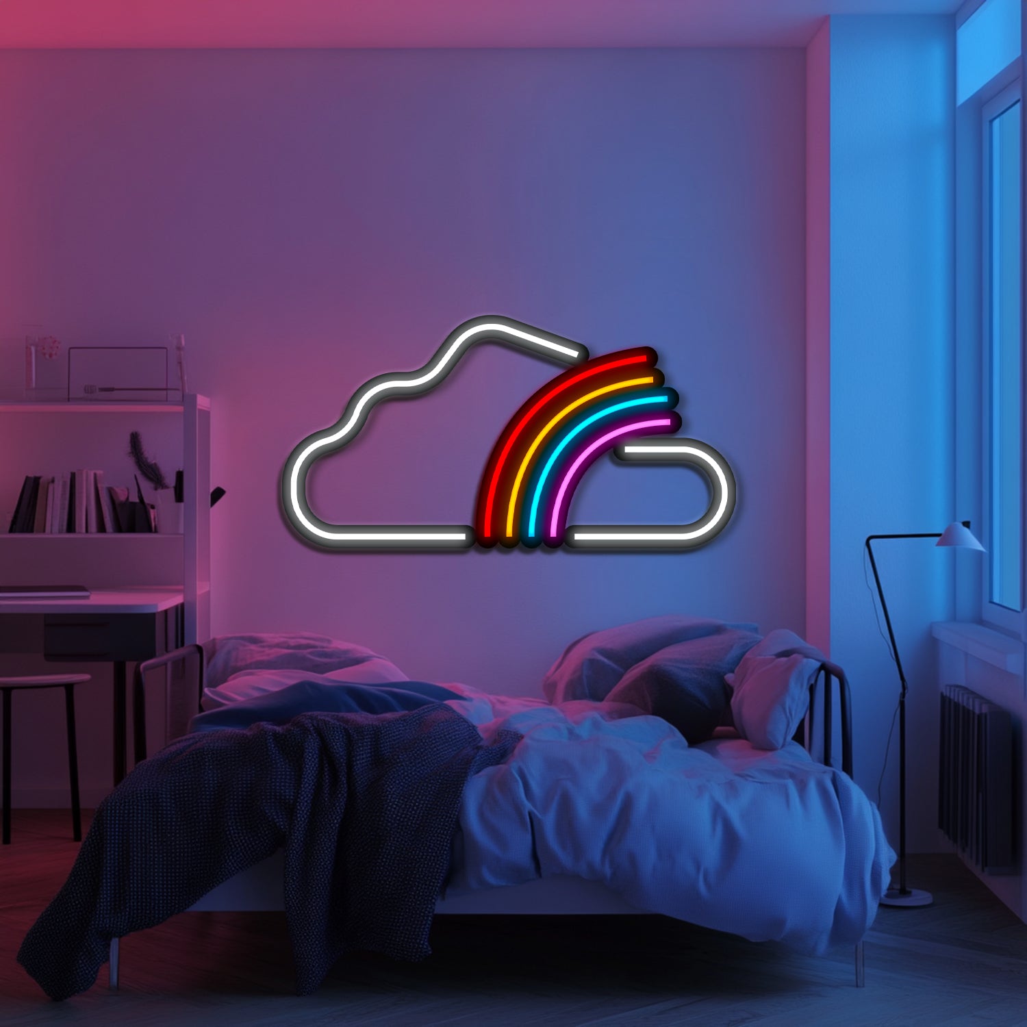 Rainbow Cloud Metal Neon Wall Art- LN0198