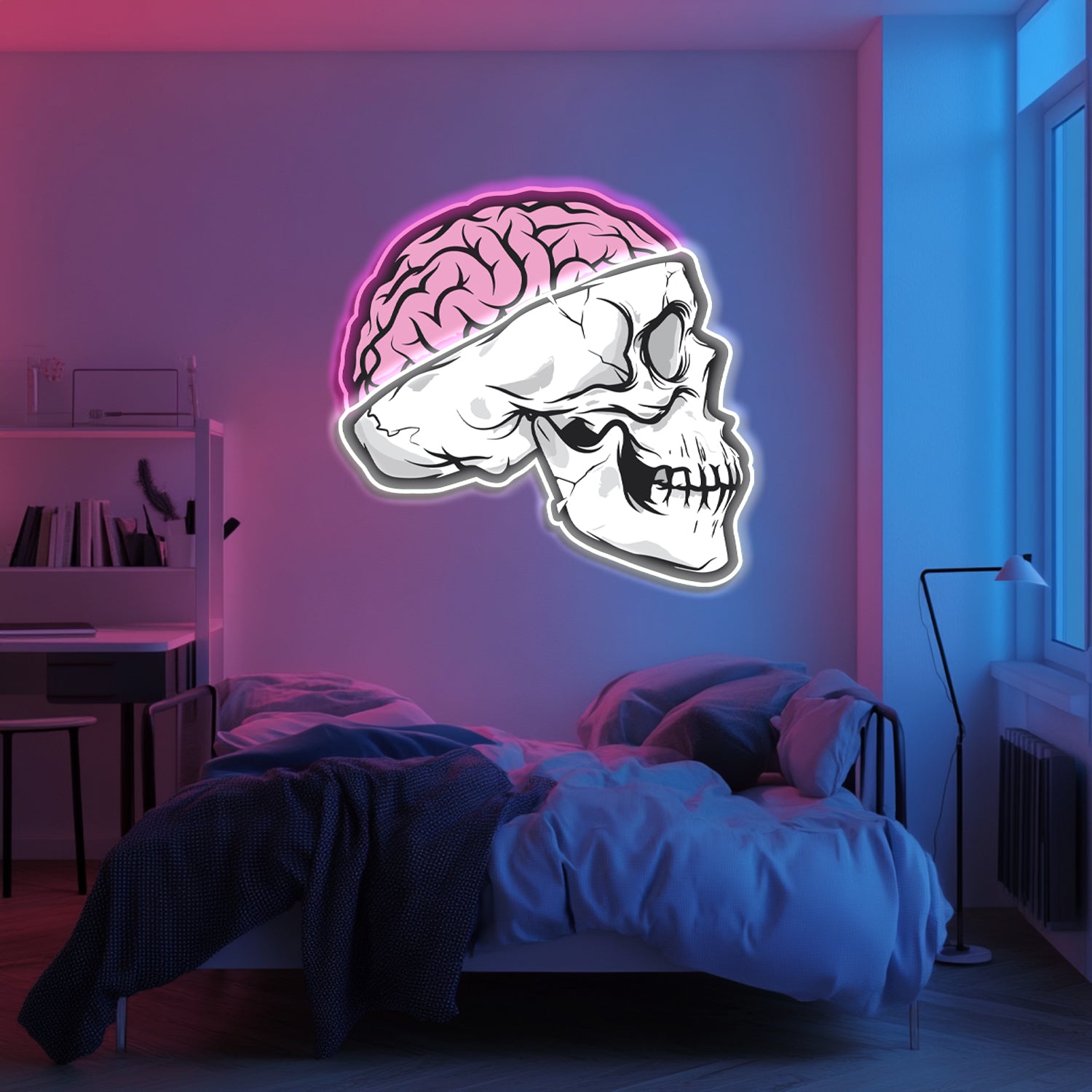UV Printed Skull Brain Neon Wall Art- LV0097