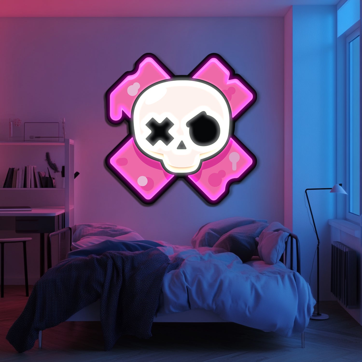 UV Printed Skull Neon Wall Art- LV0109