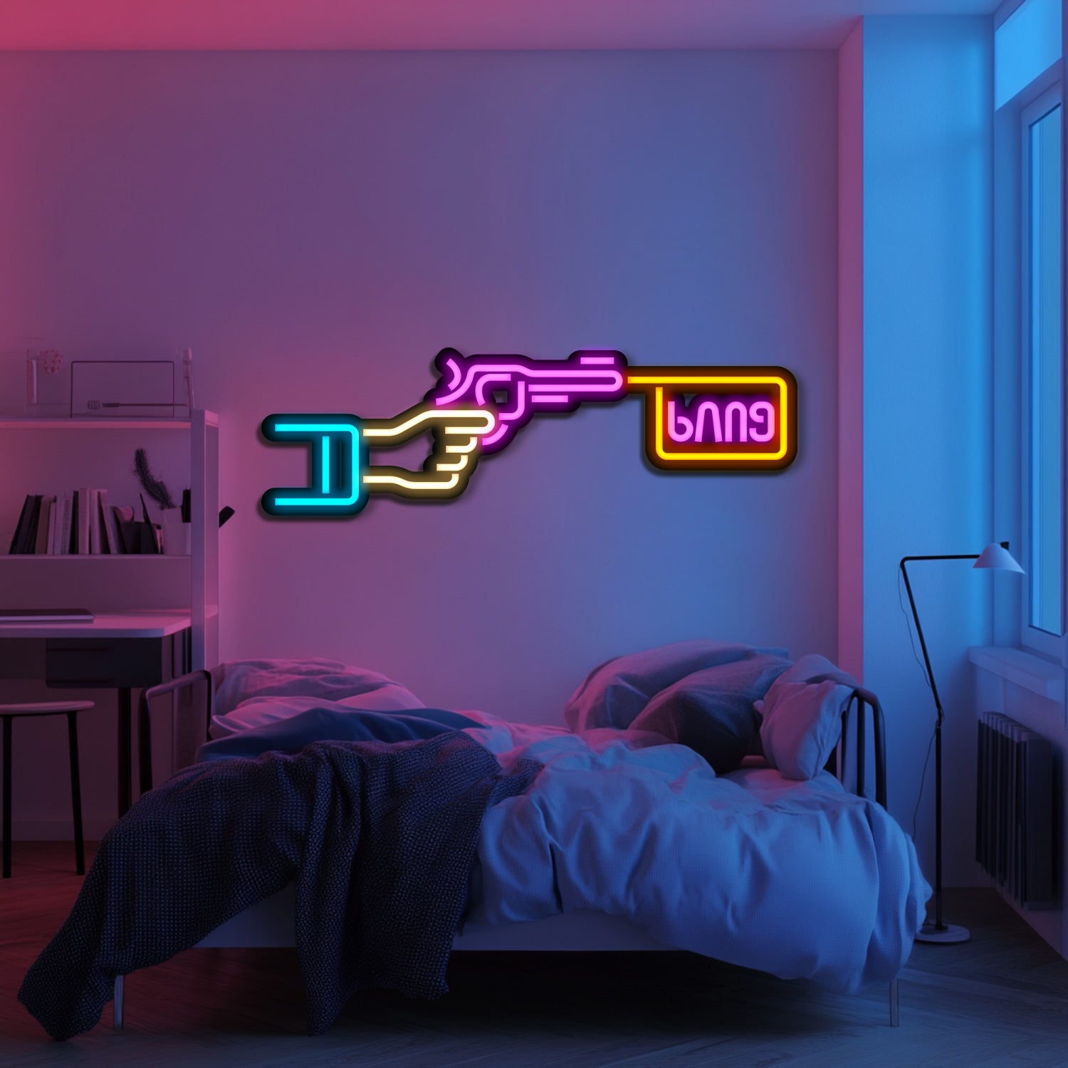BANG Weapon Metal Neon Wall Art- LN0128