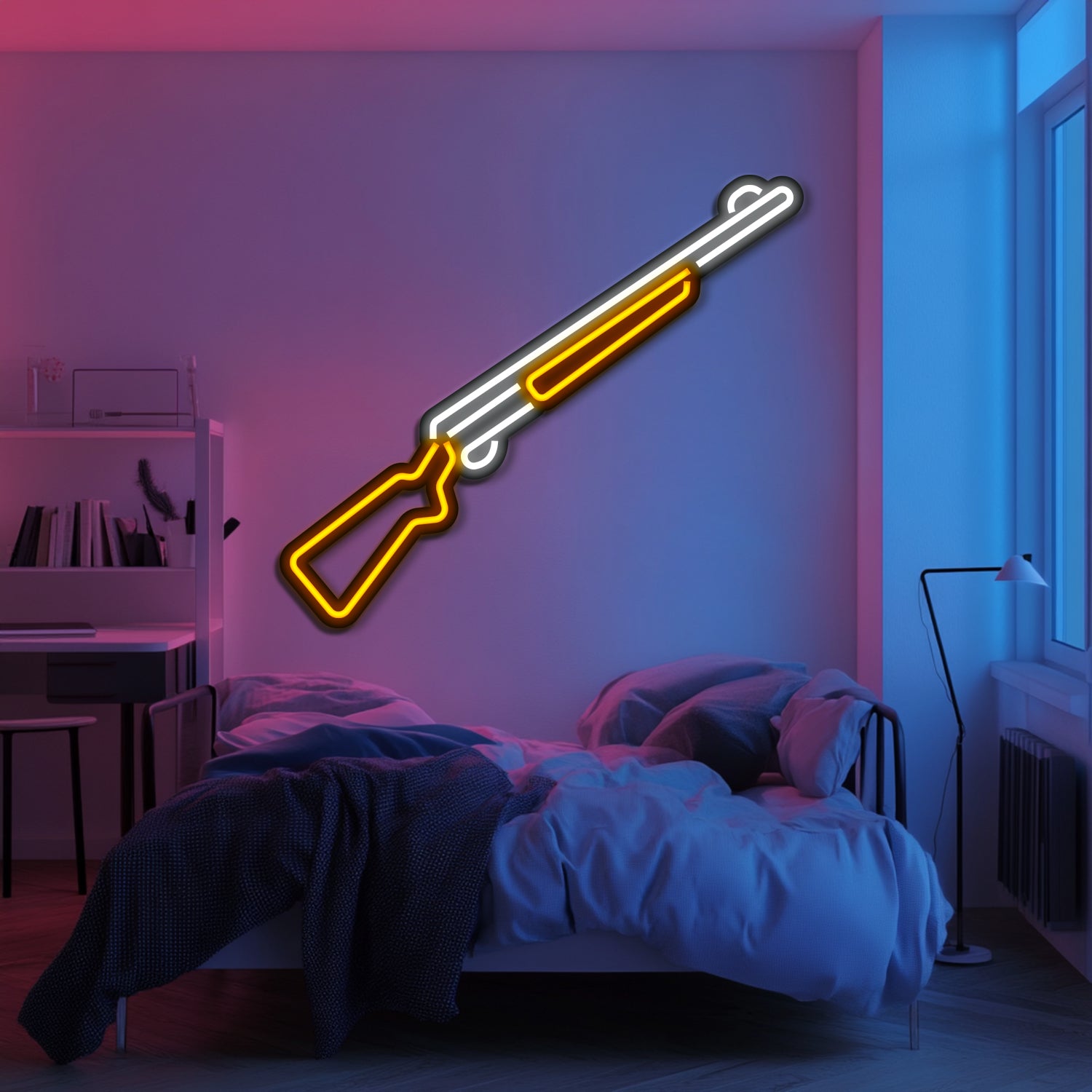 Shotgun Metal Neon Wall Art- LN0129