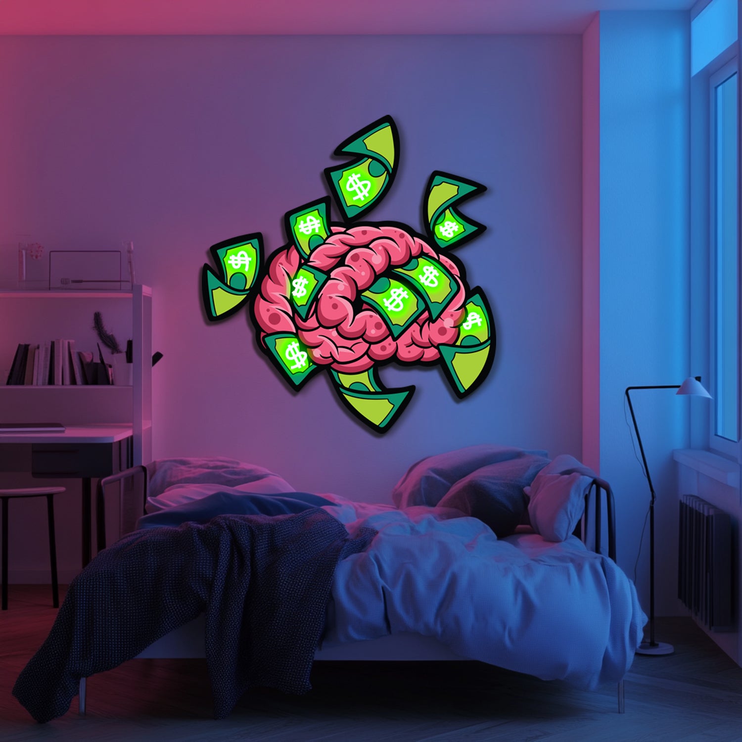 UV Printed Dollar Dreams Neon Wall Art- LV0099