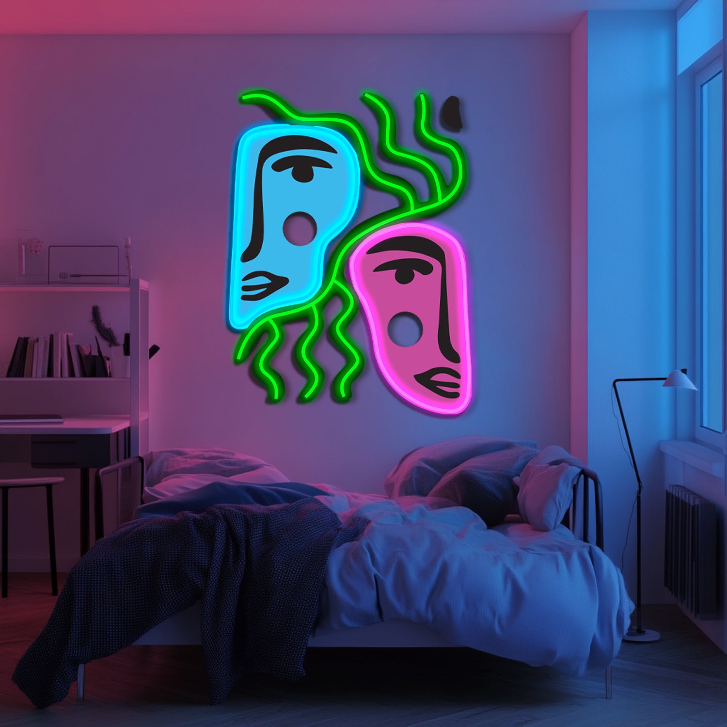 UV Printed Abstact Neon Wall Art- LV0116