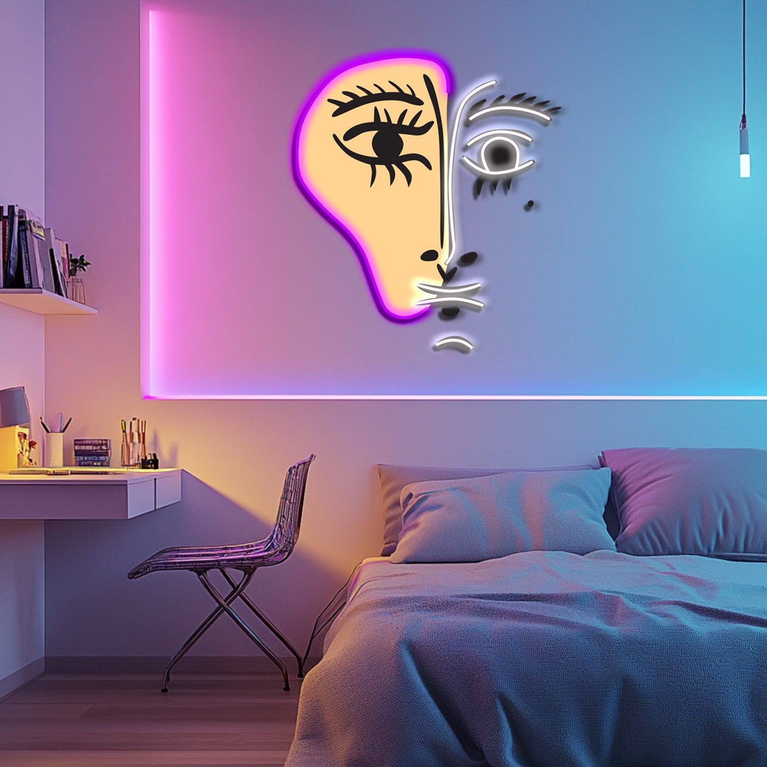 UV Printed Abstact Neon Wall Art- LV0112