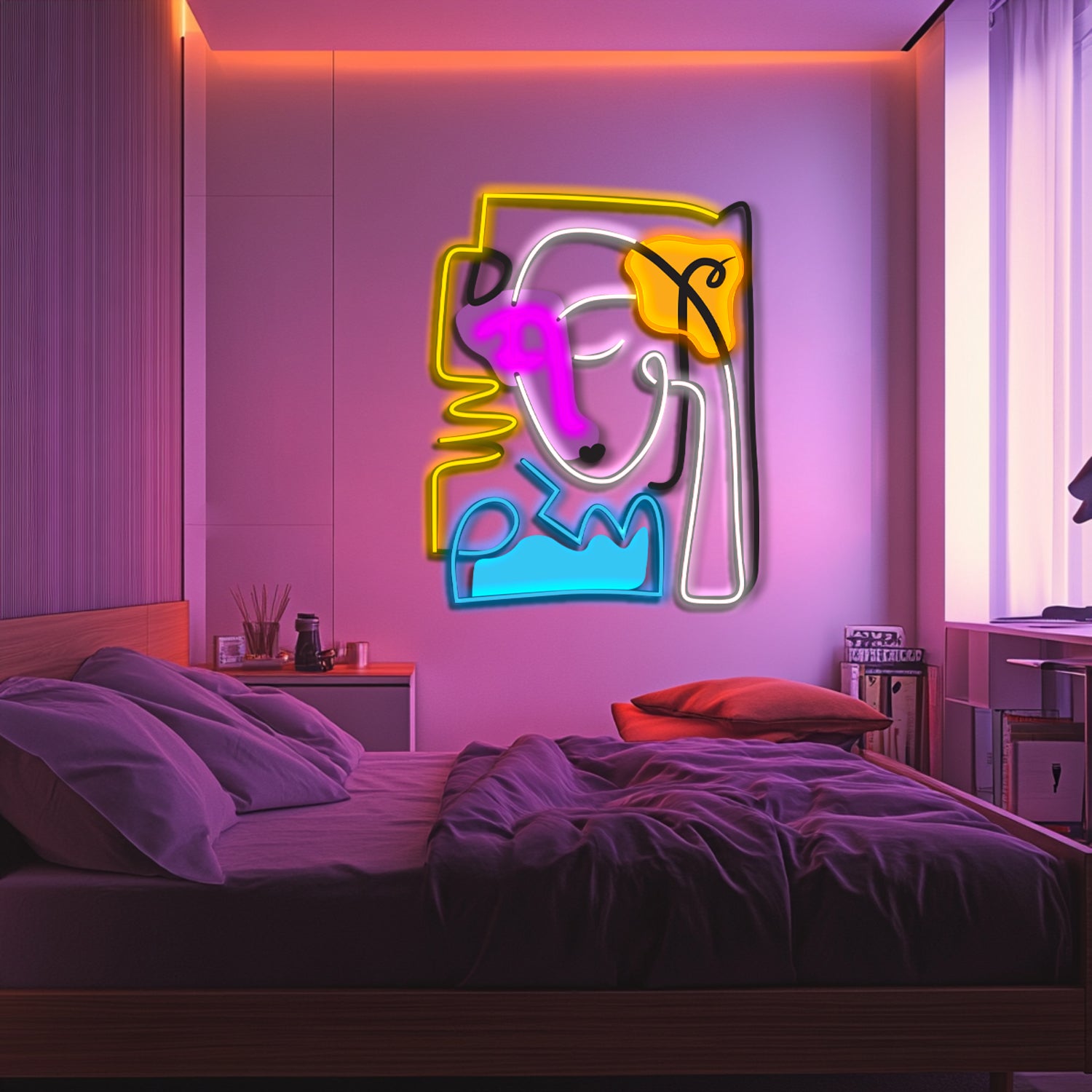 UV Printed Abstact Neon Wall Art- LV0110