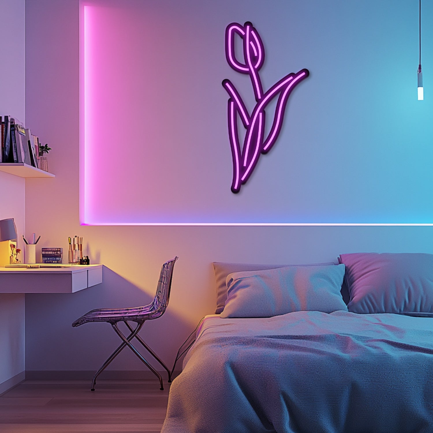 Tulip Metal Neon Wall Art- LN0171