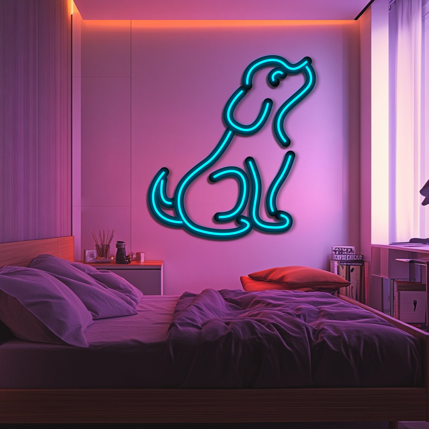 Dog Metal Neon Wall Art- LN0214