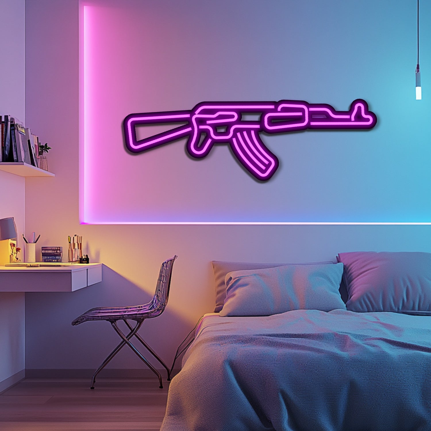 AK47 Weapon Metal Neon Wall Art- LN0123